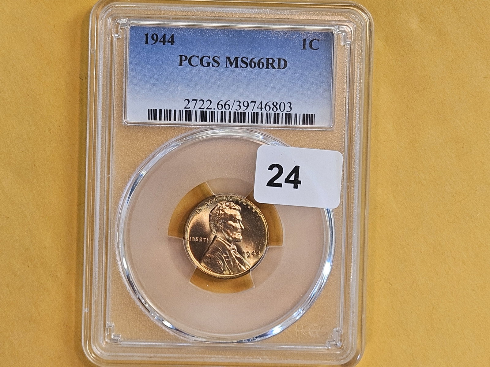 GEM! PCGS 1944 Wheat Cent in Mint State 66 RED - 2