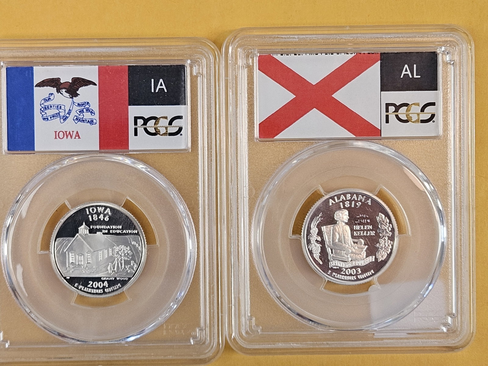 Two PCGS-Graded Silver Washington Quarters in Proof 69 Deep Cameo - 2