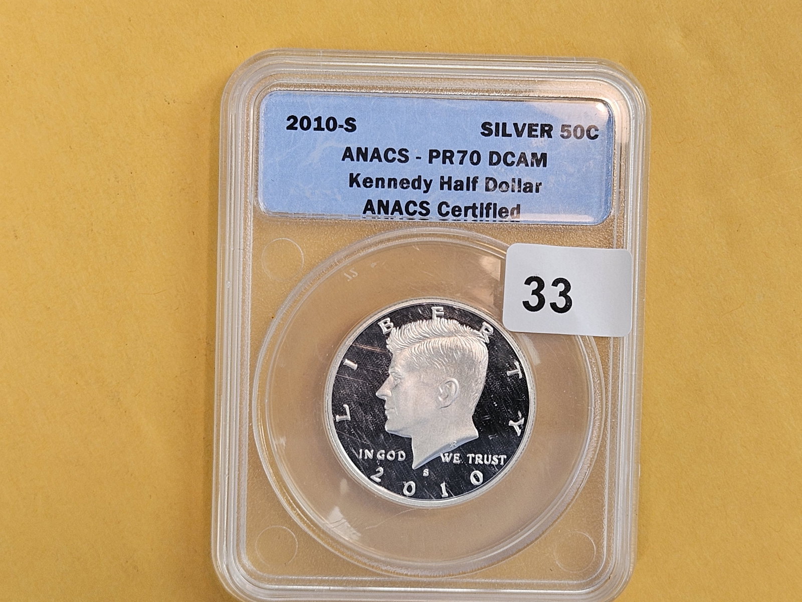 PERFECT! ANACS 2010-S Kennedy Silver Half Dollar in Proof 70 Deep Cameo - 2