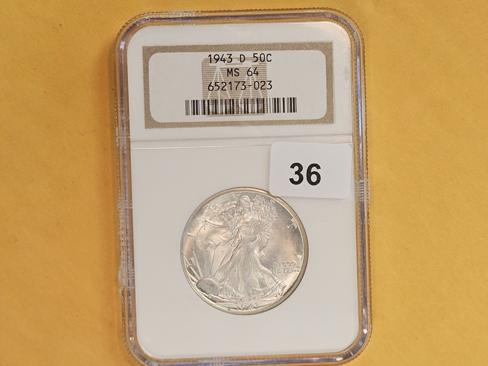 NGC 1943-D Walking Liberty Half Dollar in Mint State 64 - 2