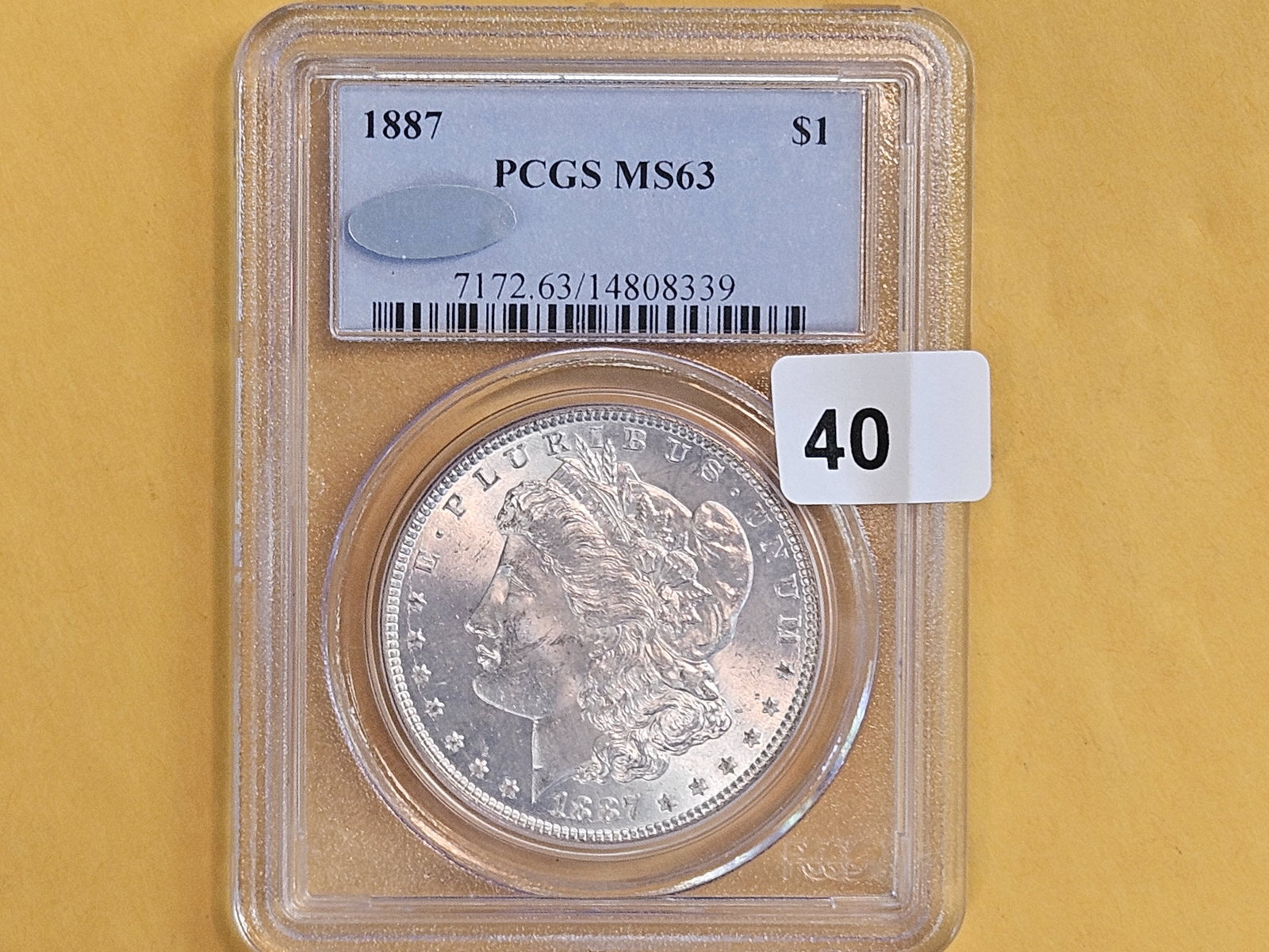 PCGS 1887 Morgan Dollar in Mint State 63 - 2