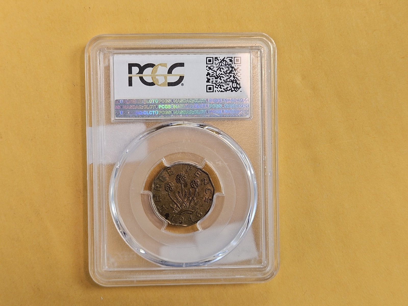 * Key Grade * PCGS 1946 Great Britain 3 pence in About Uncirculated - 58 - 5