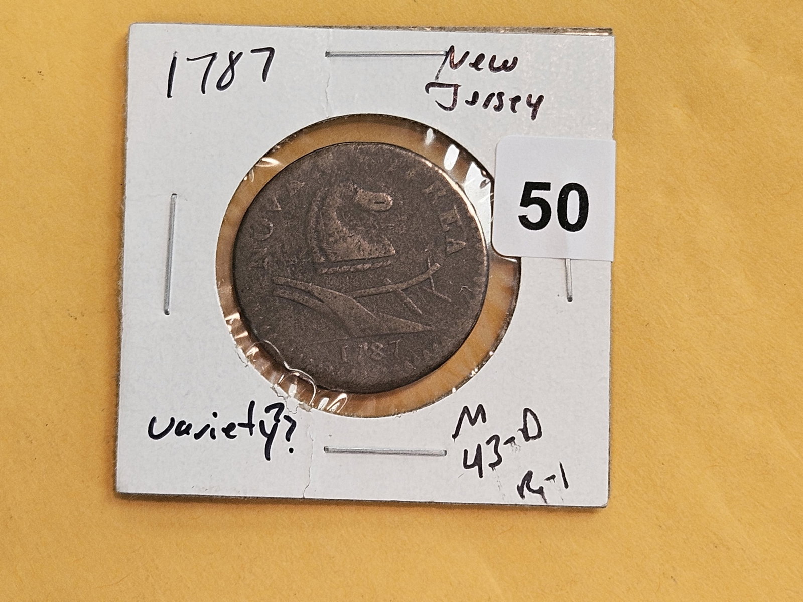 * COLONIAL * 1787 New Jersey Copper in Very Good Plus! - 2