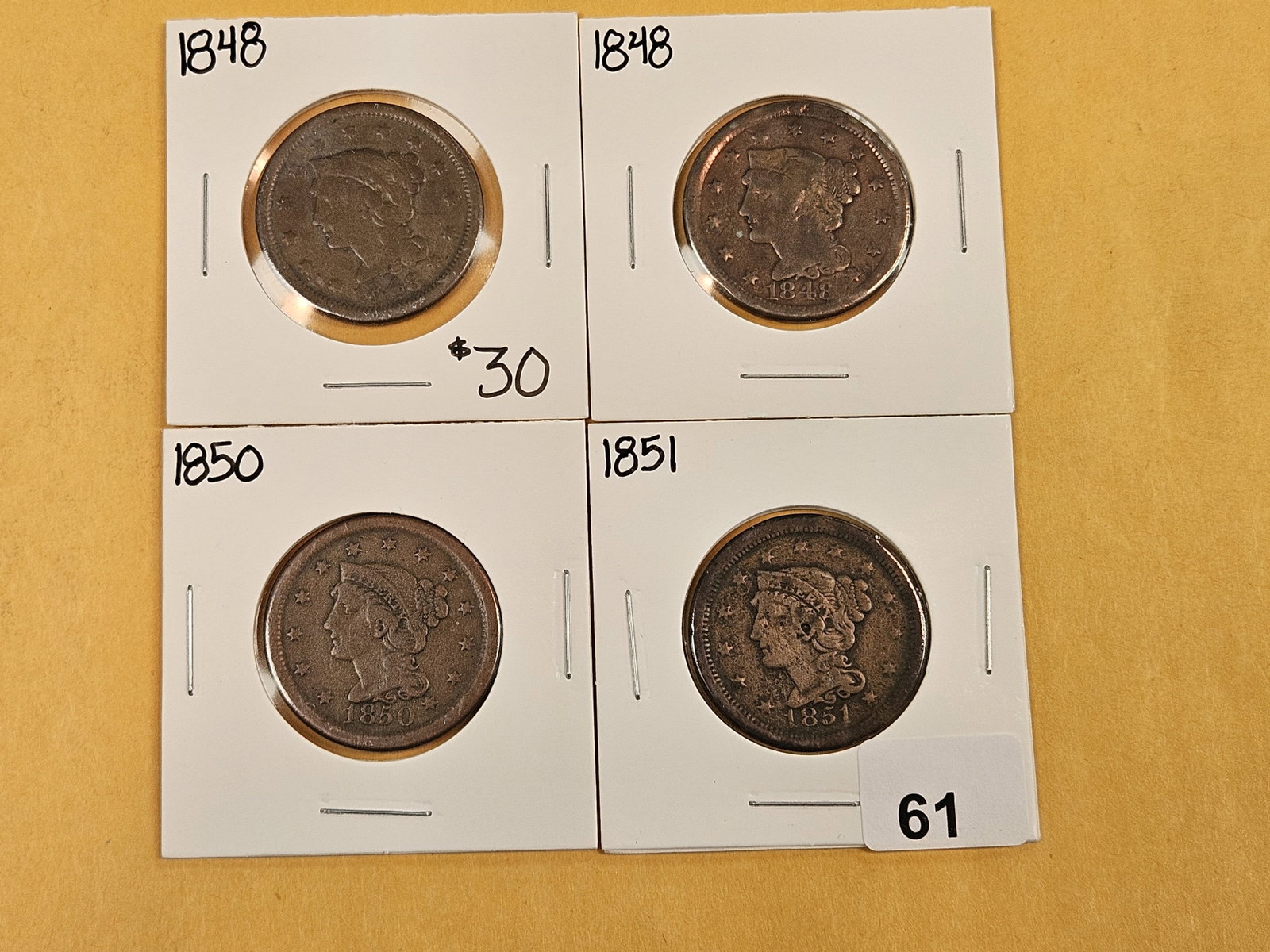 Four Braided Hair Large Cents - 2