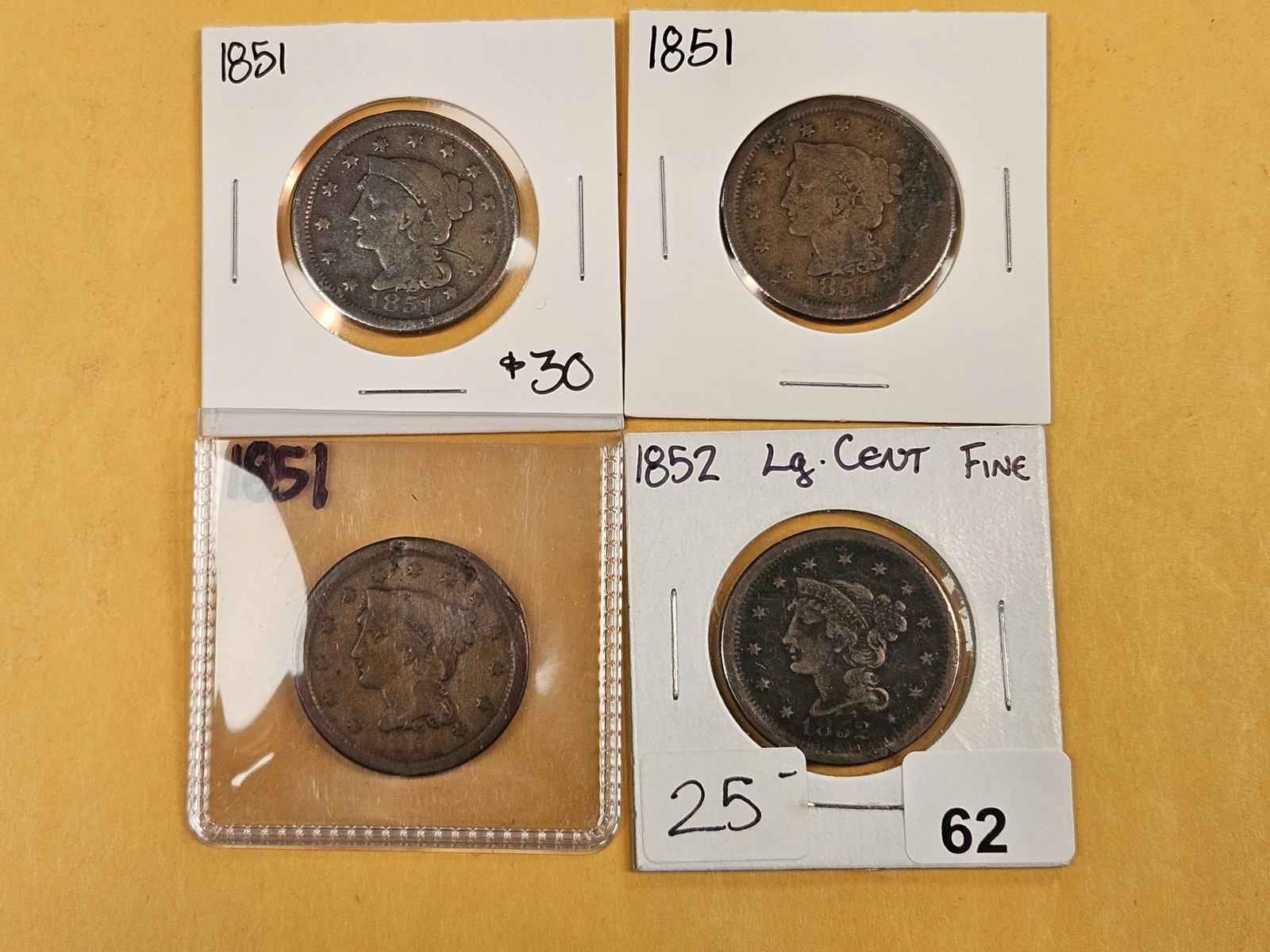 Four Braided Hair Large Cents - 2