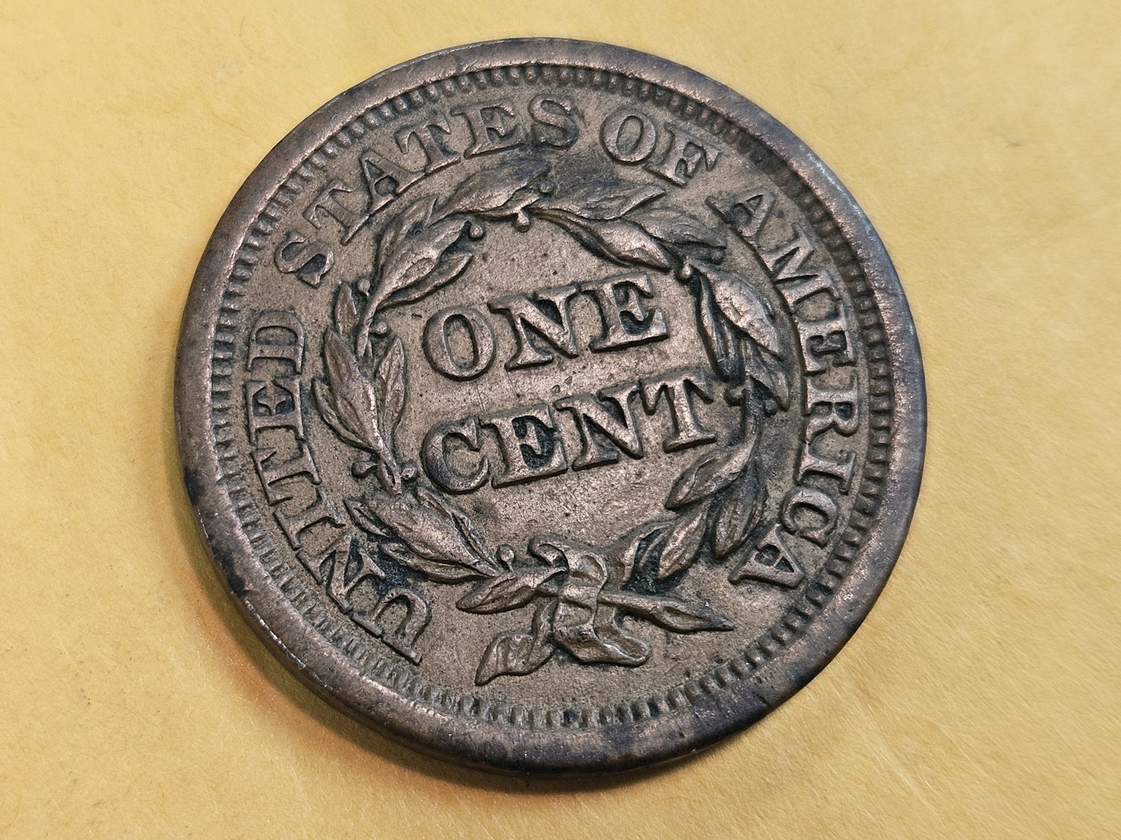 1853 Braided Hair Large Cent in About Uncirculated plus - details - 4