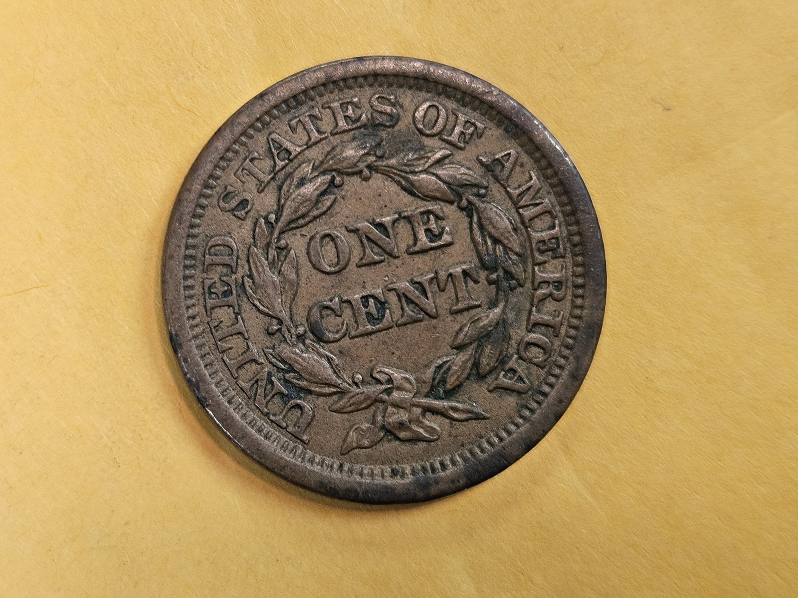 1853 Braided Hair Large Cent in About Uncirculated plus - details - 5