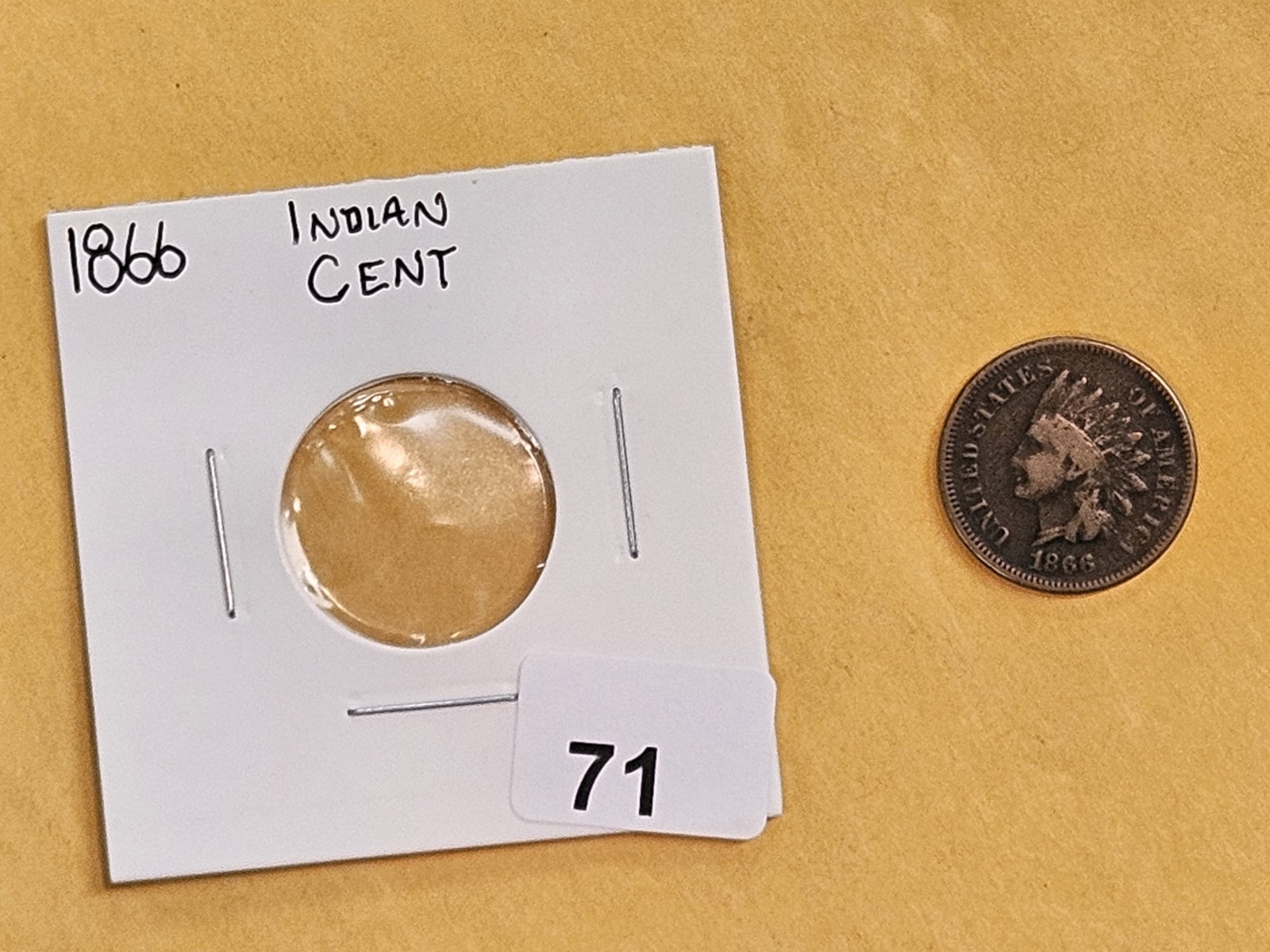 * Semi-Key 1866 Indian Cent - 2