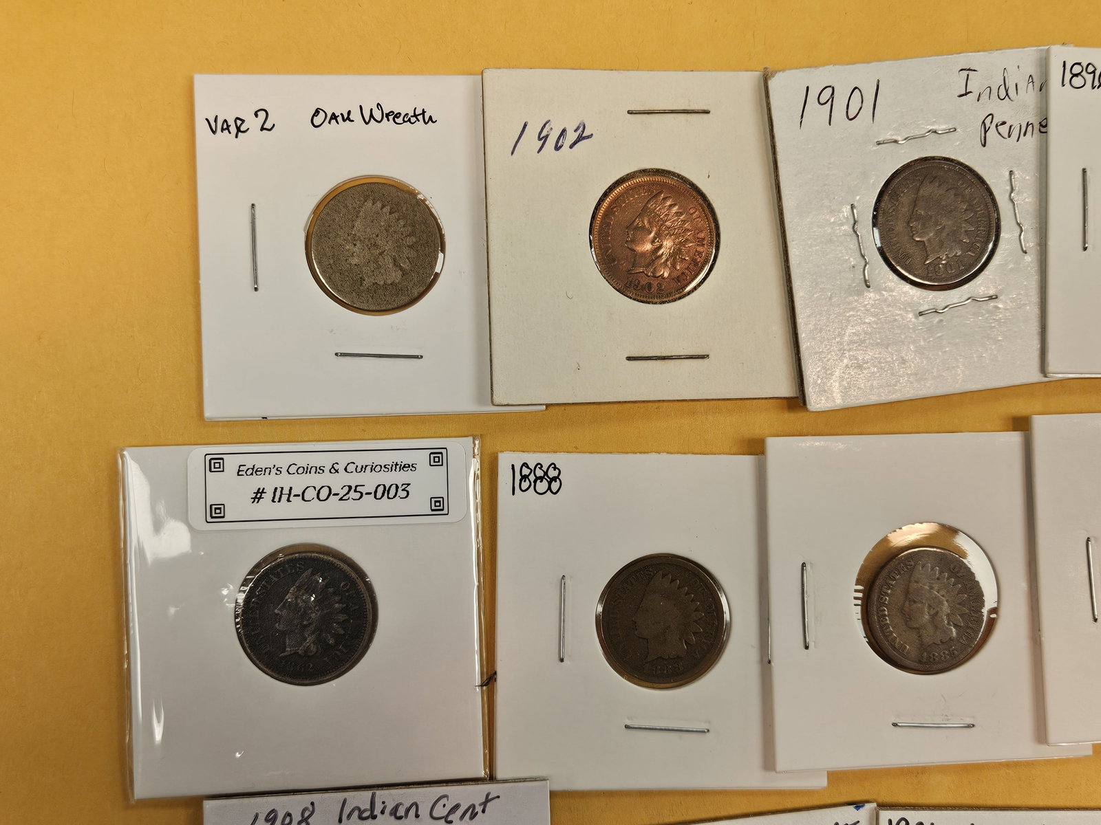 Sixteen mixed Indian Cents - 2