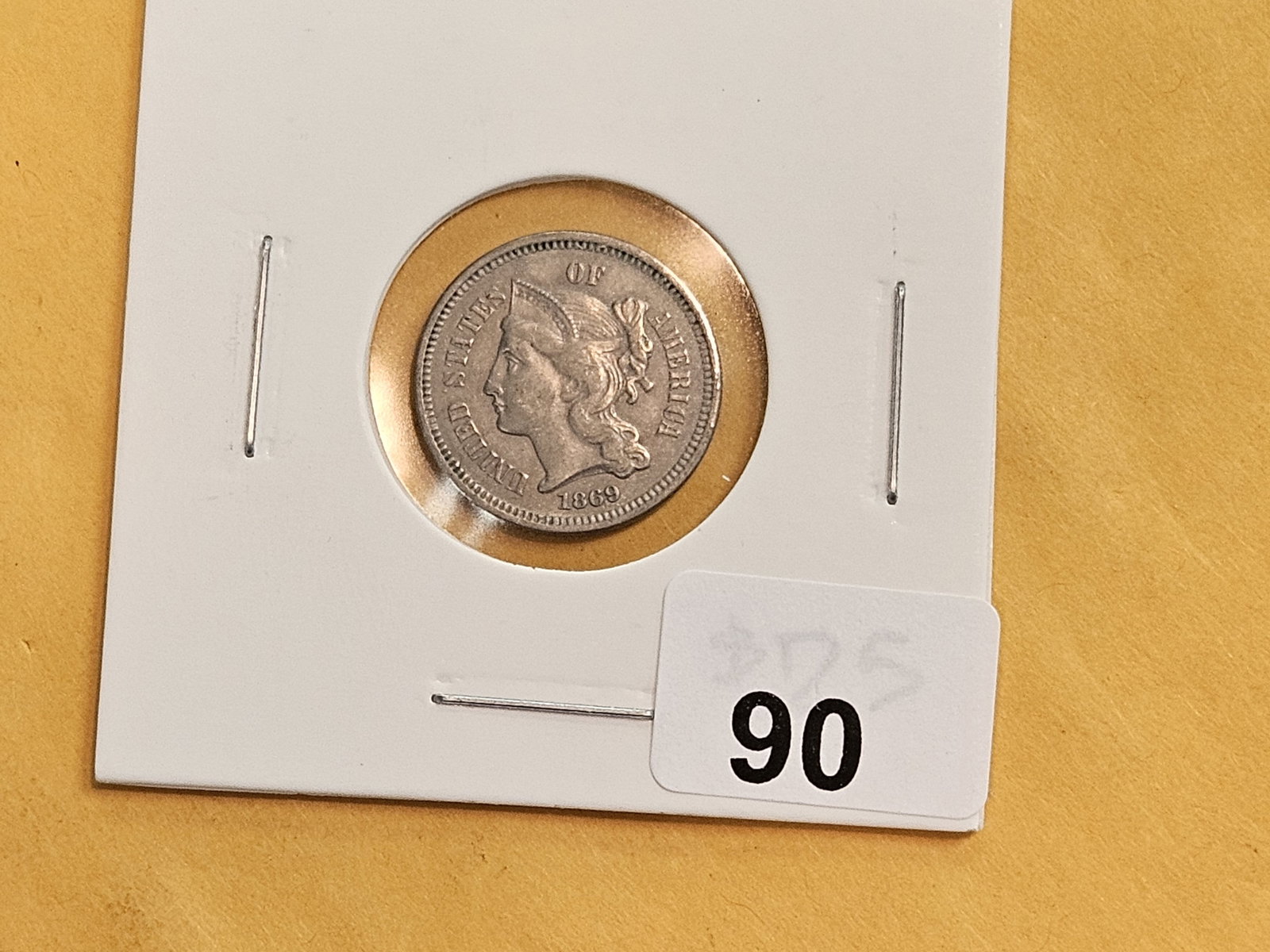 1869 Three Cent Nickel in Extra Fine - 2