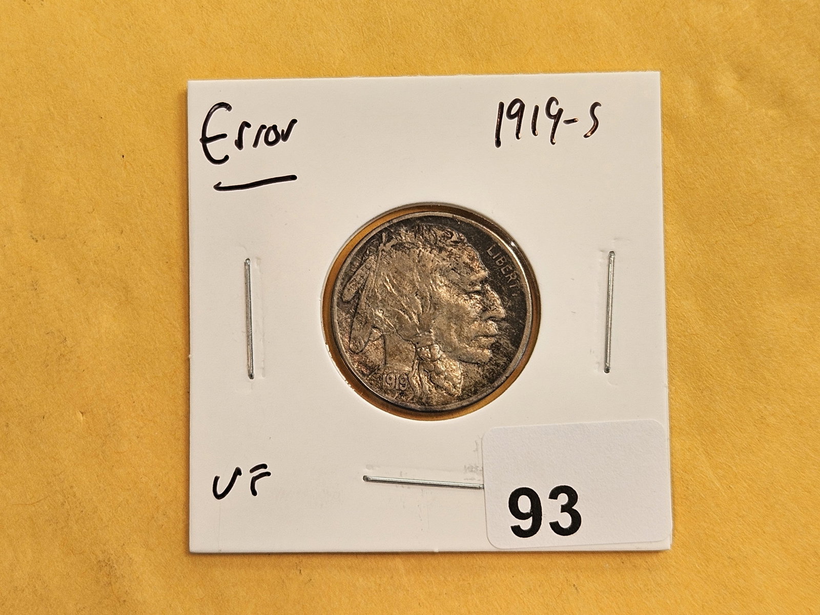 ERROR! Better Date 1919-S Buffalo Nickel in Very Fine - 2