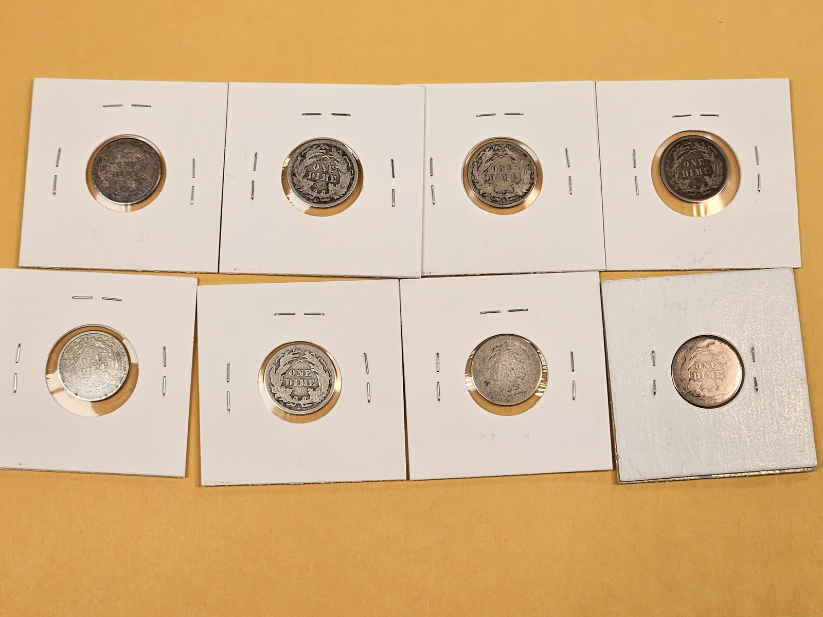 Eight, mixed, Silver, Seated Liberty dimes - 7