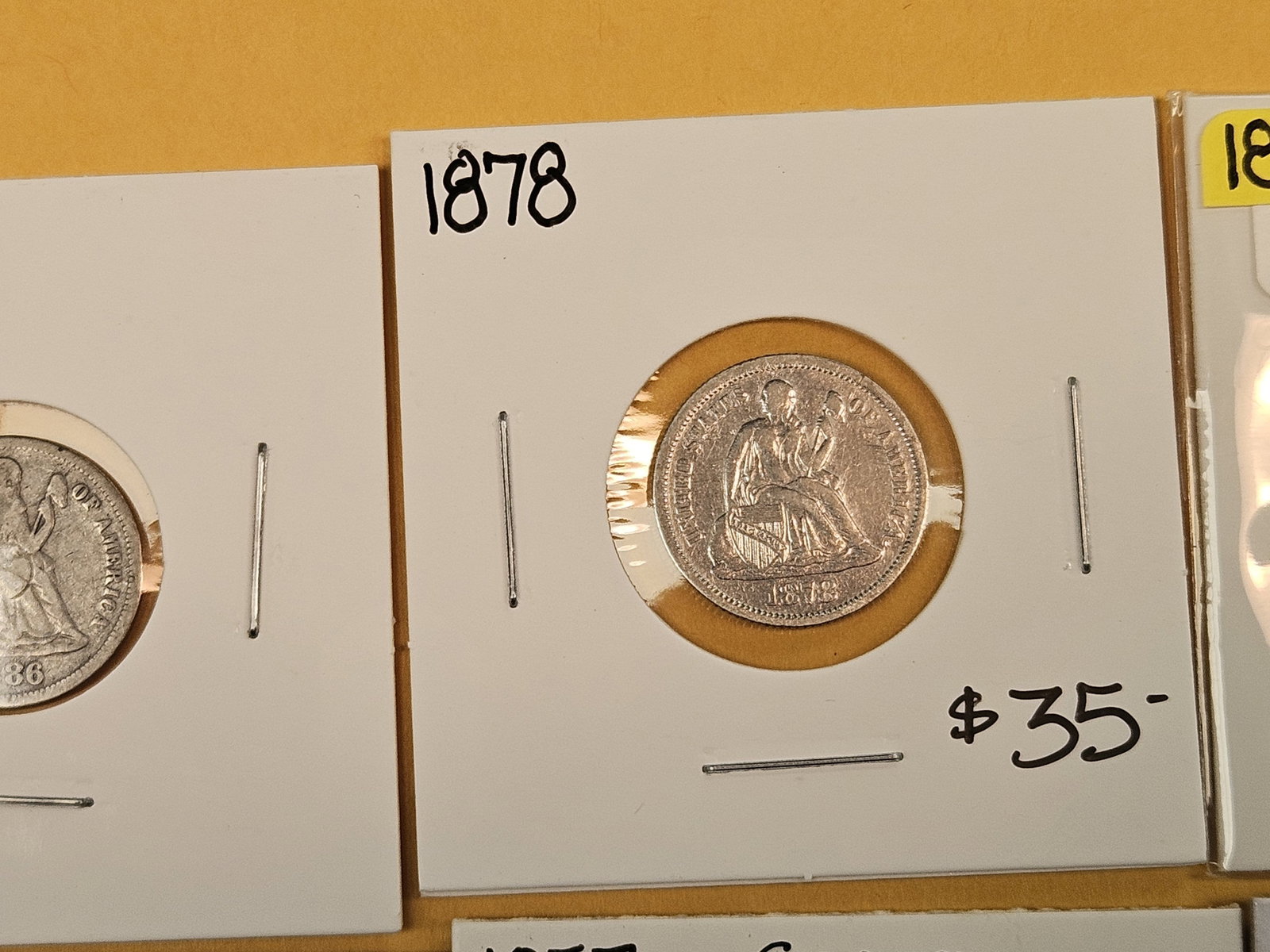Eight, mixed, Silver, Seated Liberty dimes - 4