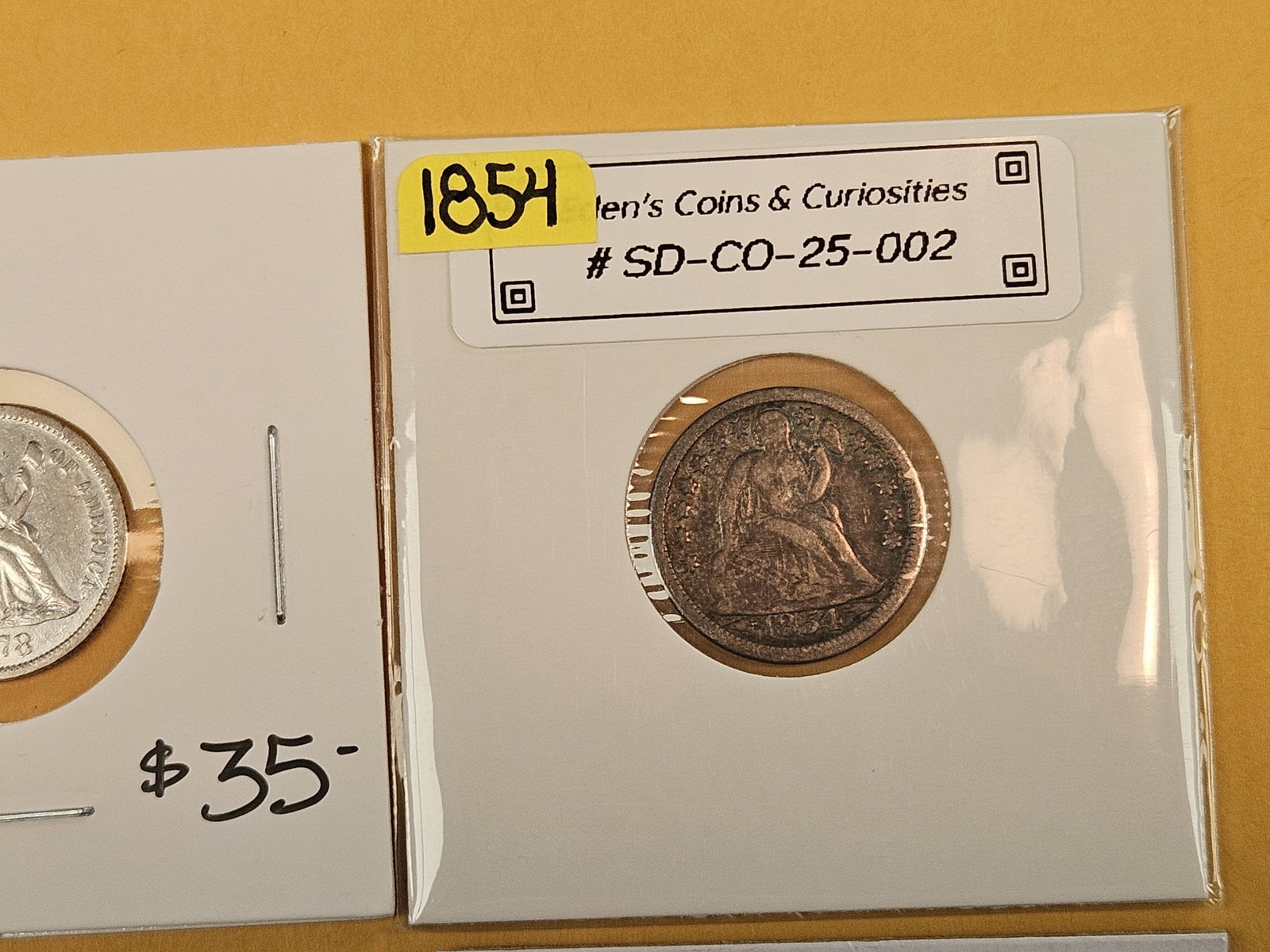 Eight, mixed, Silver, Seated Liberty dimes - 5