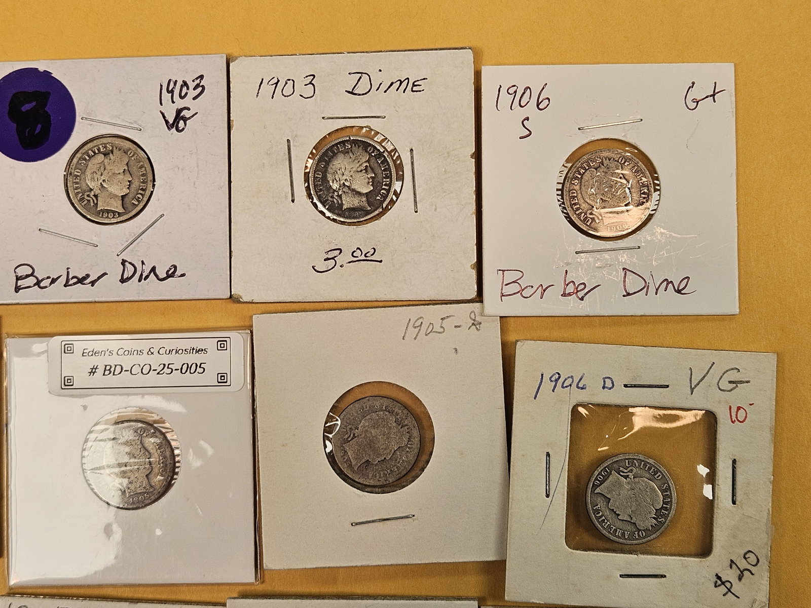 Fifteen mixed silver Barber Dimes - 4