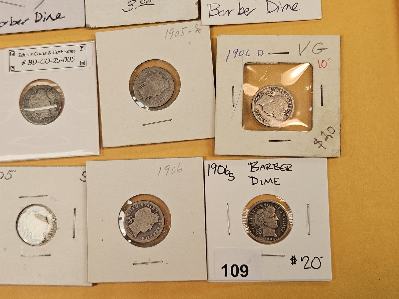 Fifteen mixed silver Barber Dimes - 7