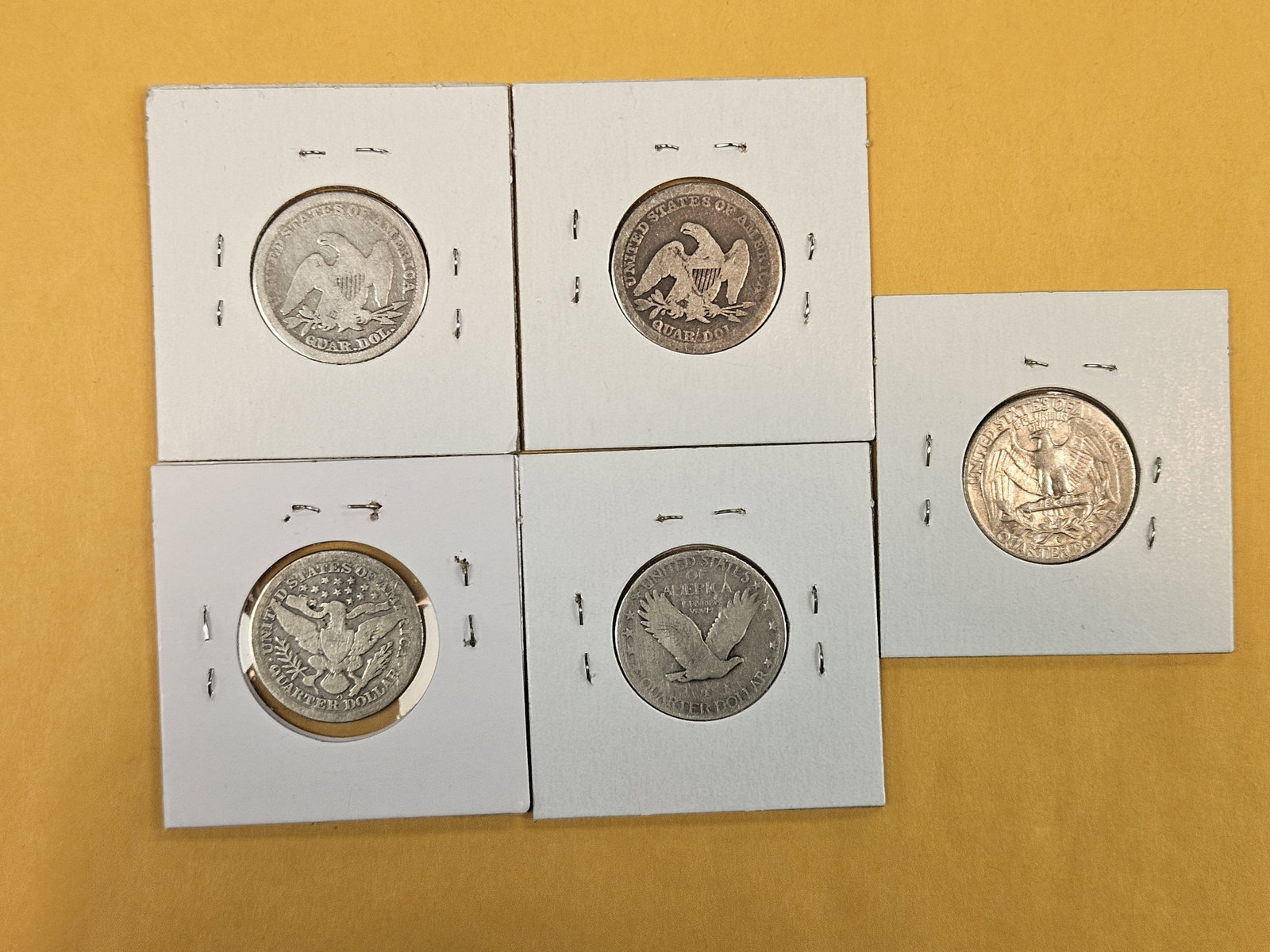 Five mixed silver Quarters - 2
