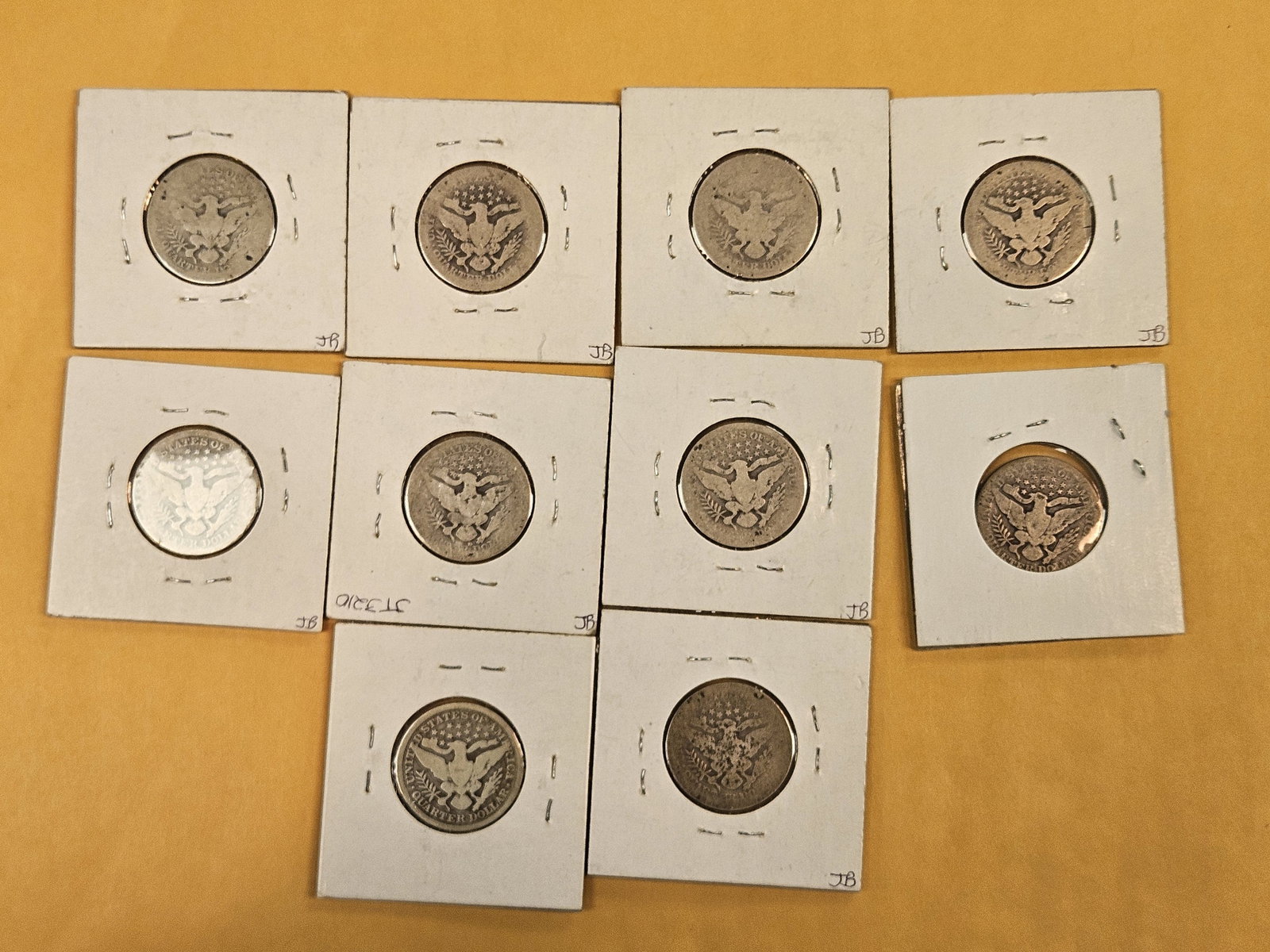 Ten mixed Barber silver Quarters - 3
