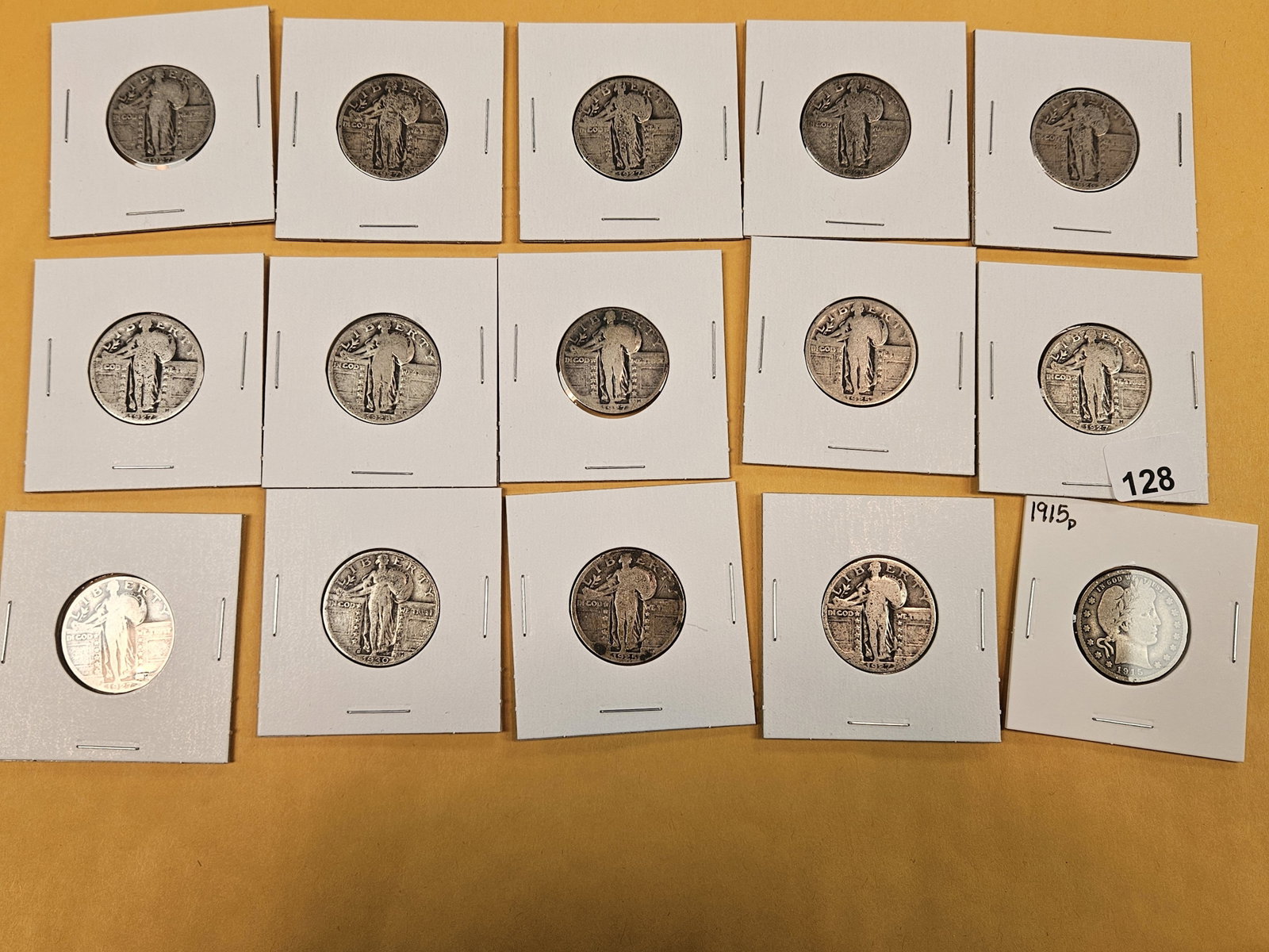 Fourteen mixed Standing Liberty silver Quarters - 2