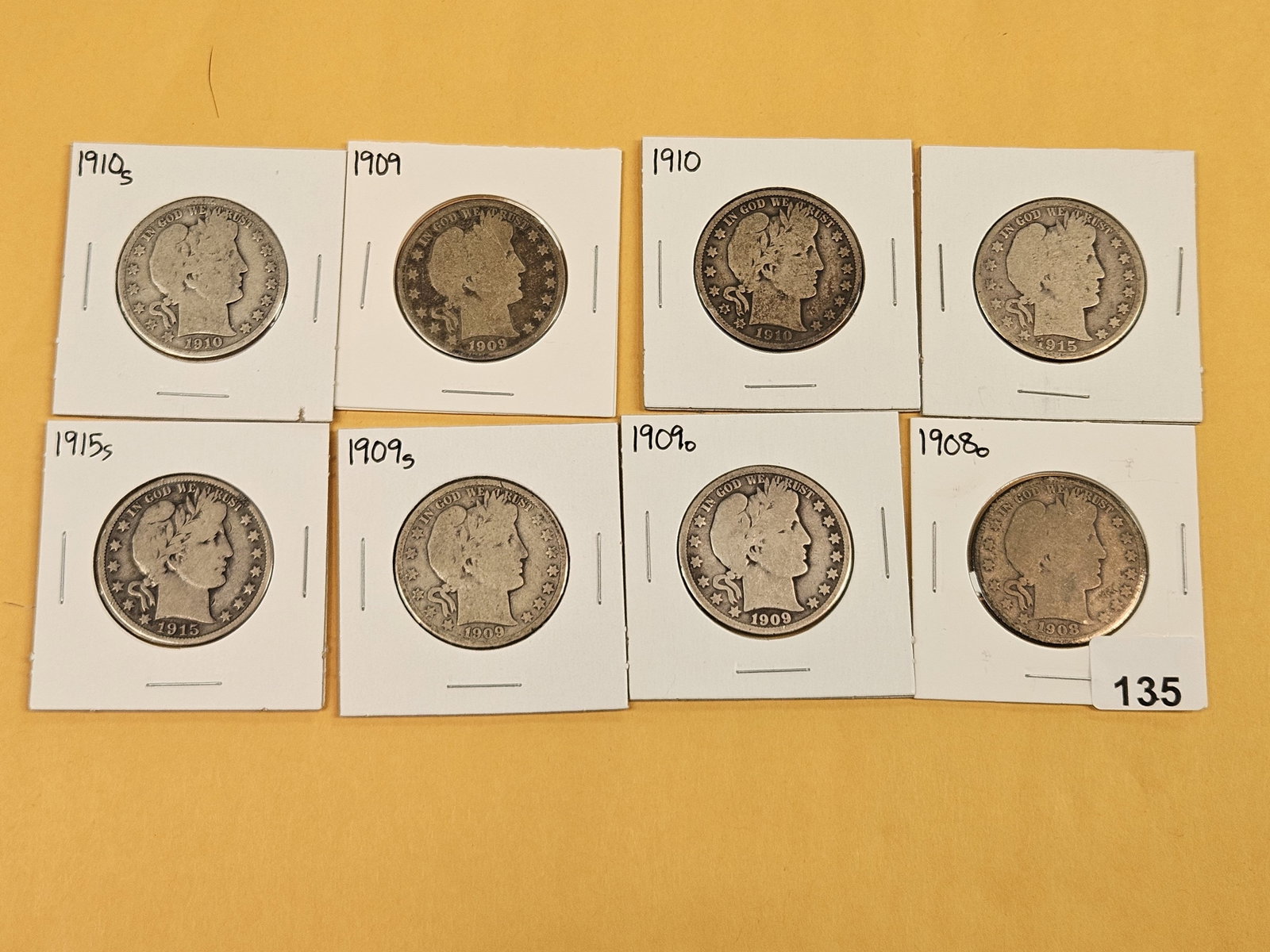 Eight mixed Barber Silver Half Dollars - 2
