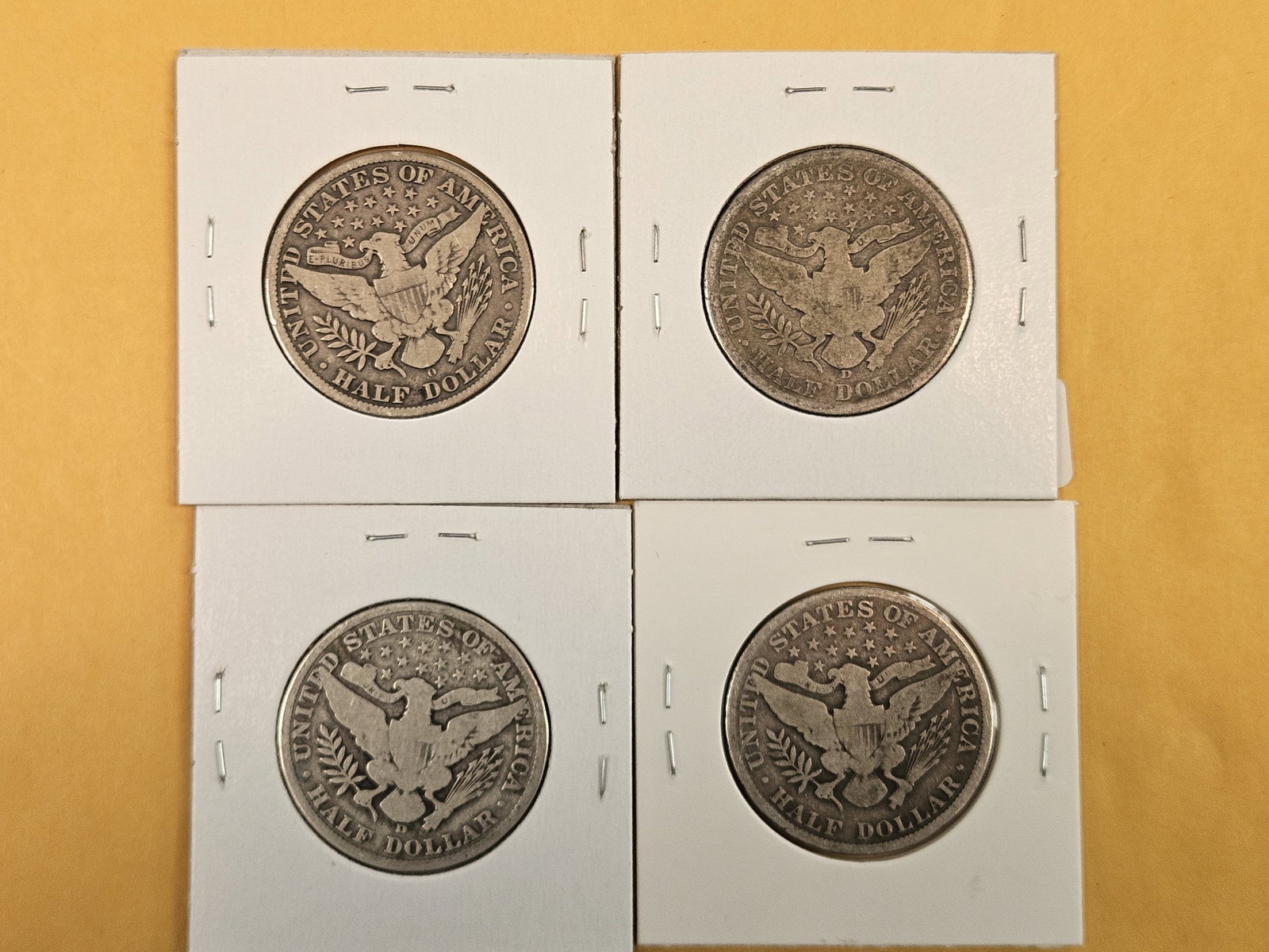 Four Barber Silver Half Dollars - 2