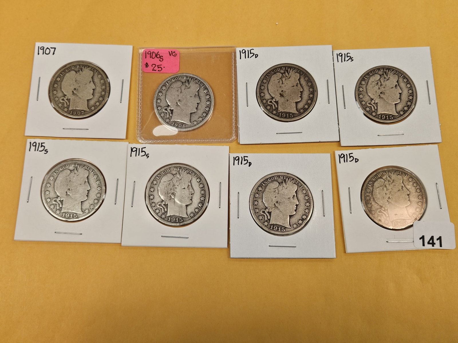 Eight mixed Barber Silver Half Dollars - 2