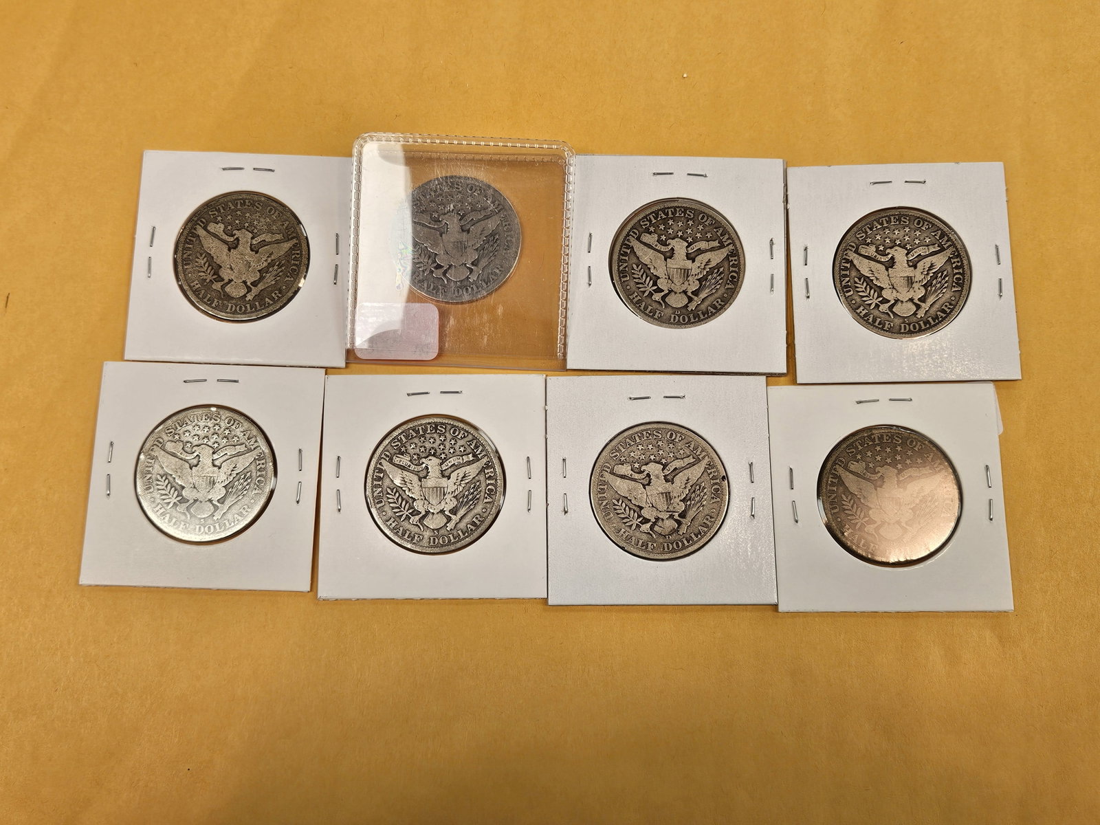 Eight mixed Barber Silver Half Dollars - 3