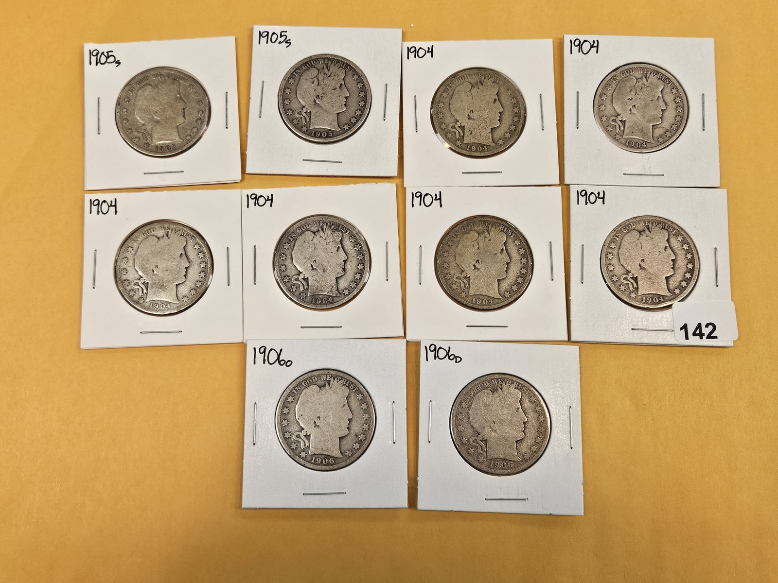 Ten mixed Barber Silver Half Dollars - 2