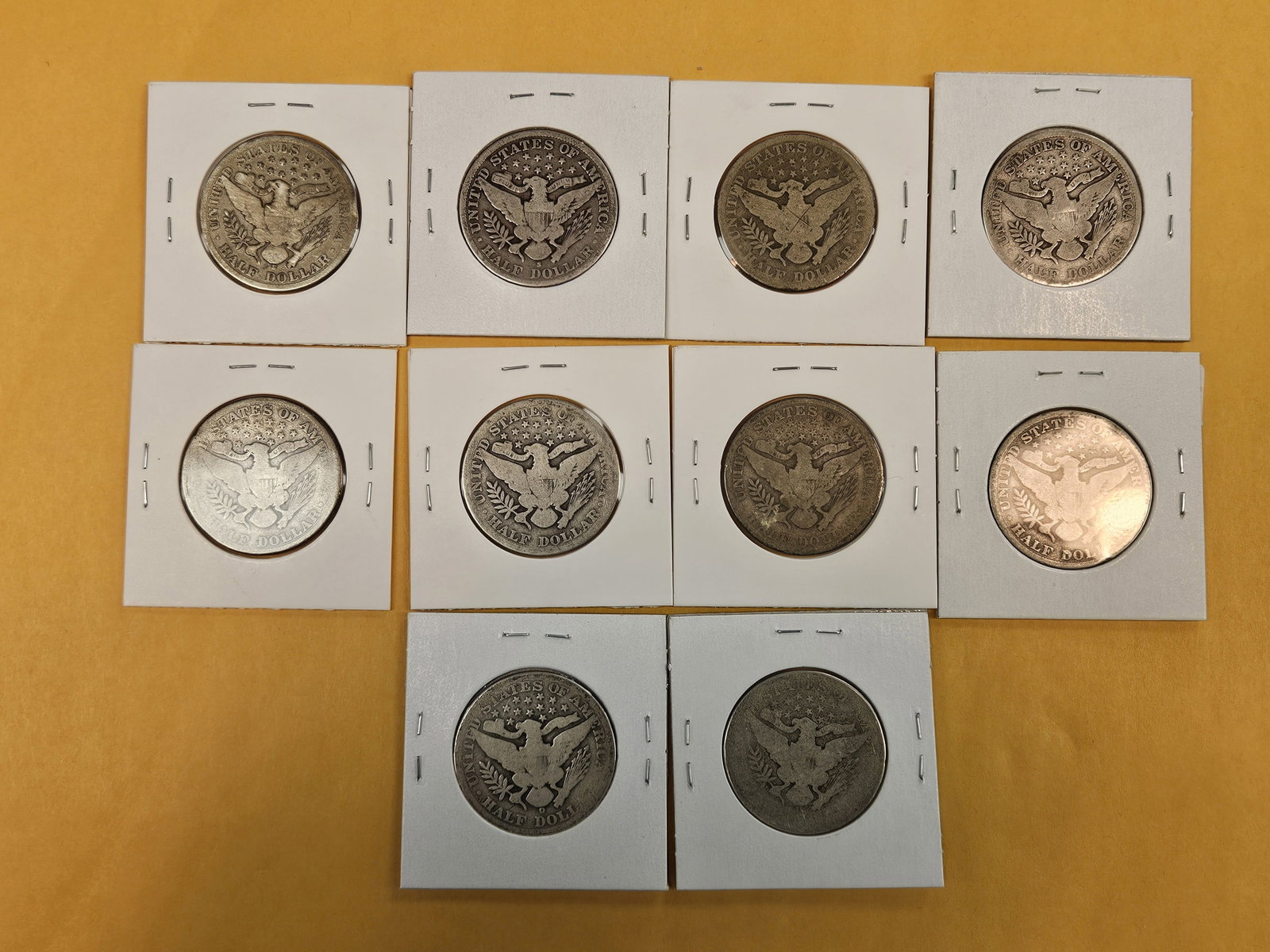 Ten mixed Barber Silver Half Dollars - 3