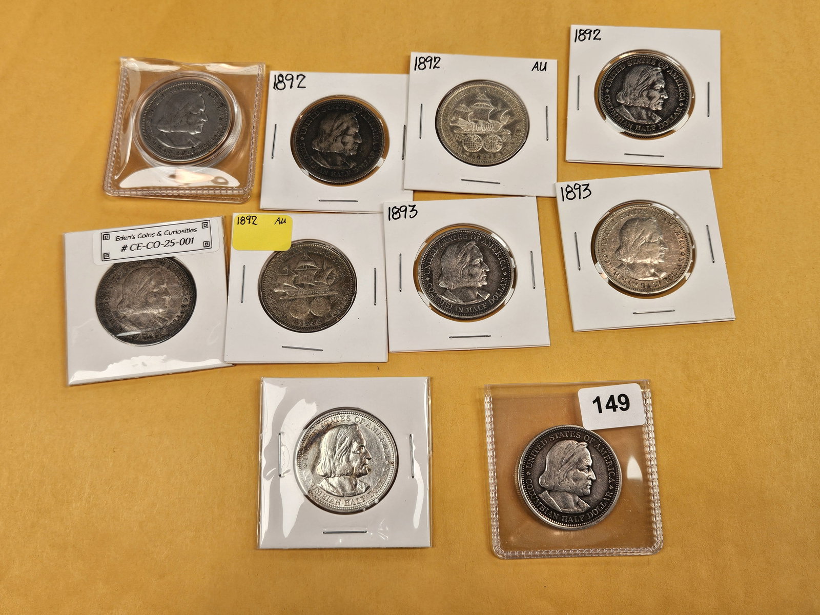 Ten Columbian Commemorative Silver Half Dollars - 2
