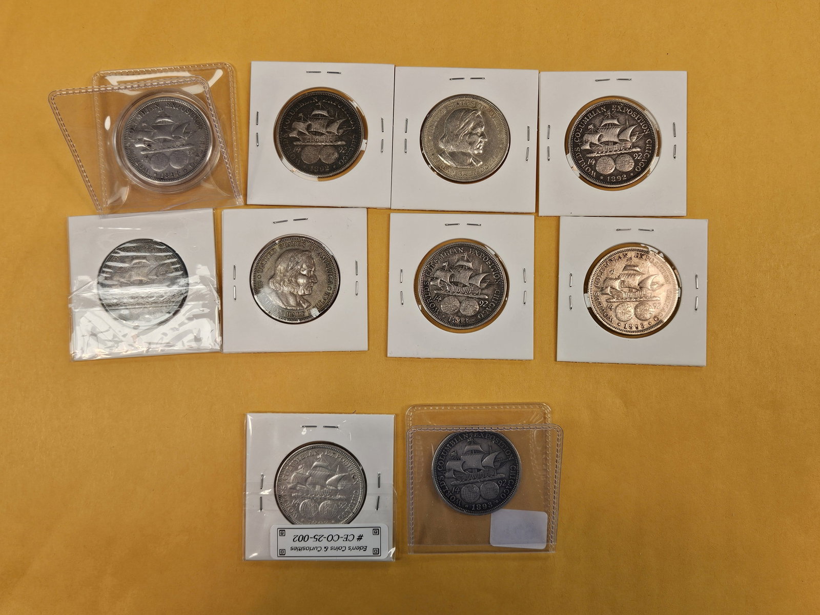 Ten Columbian Commemorative Silver Half Dollars - 3