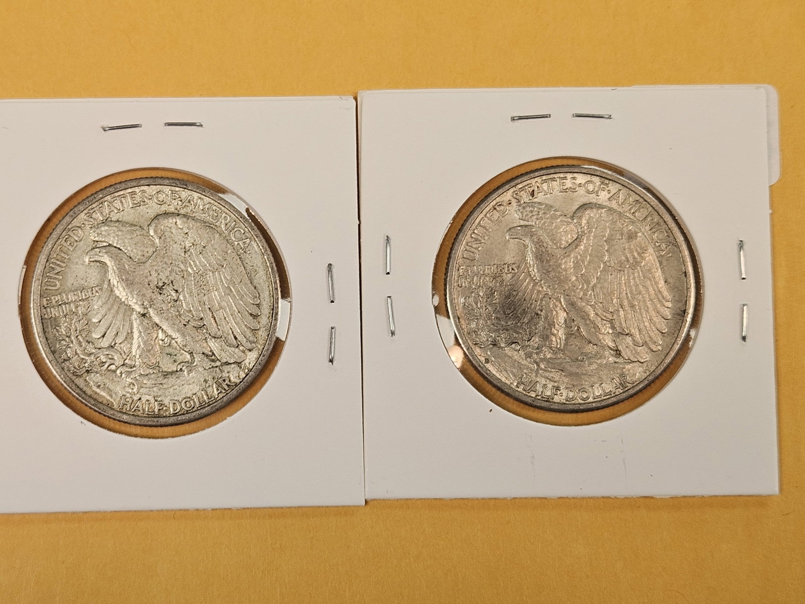 1935 and 1937-D Walking Liberty silver Half Dollars - 2