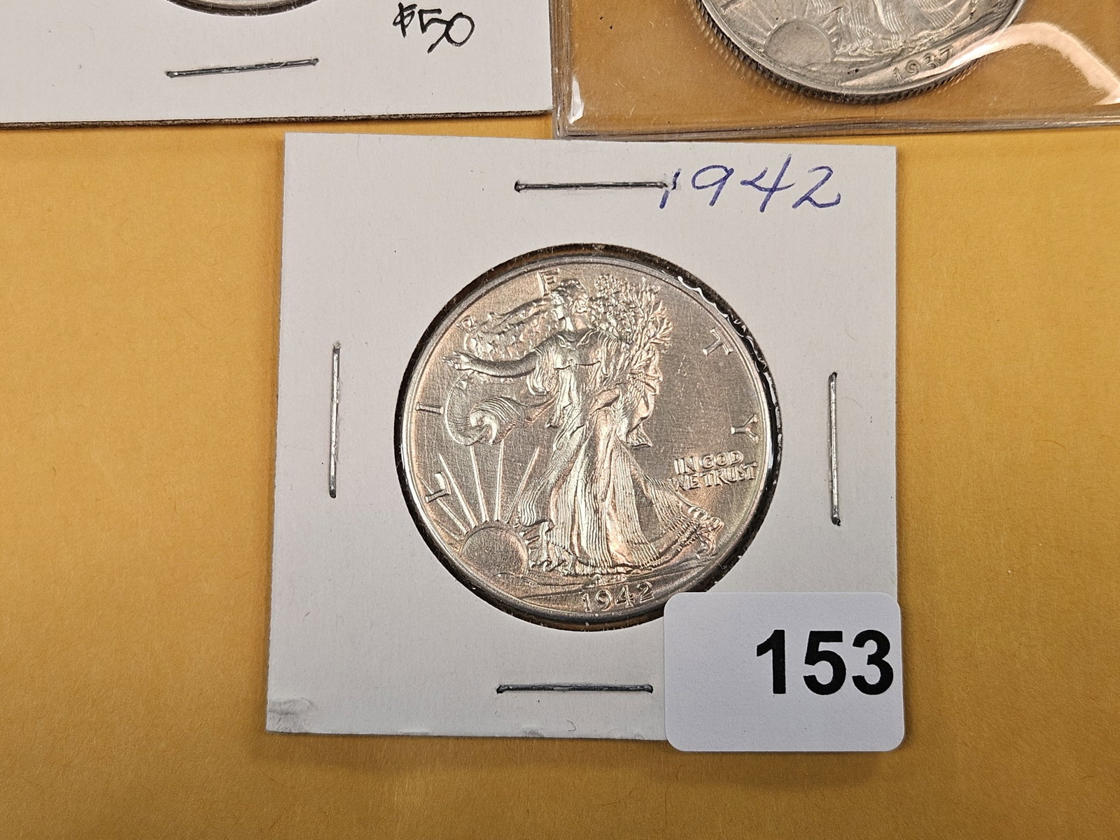 Three About Uncirculated Walking Liberty silver half dollars - 3