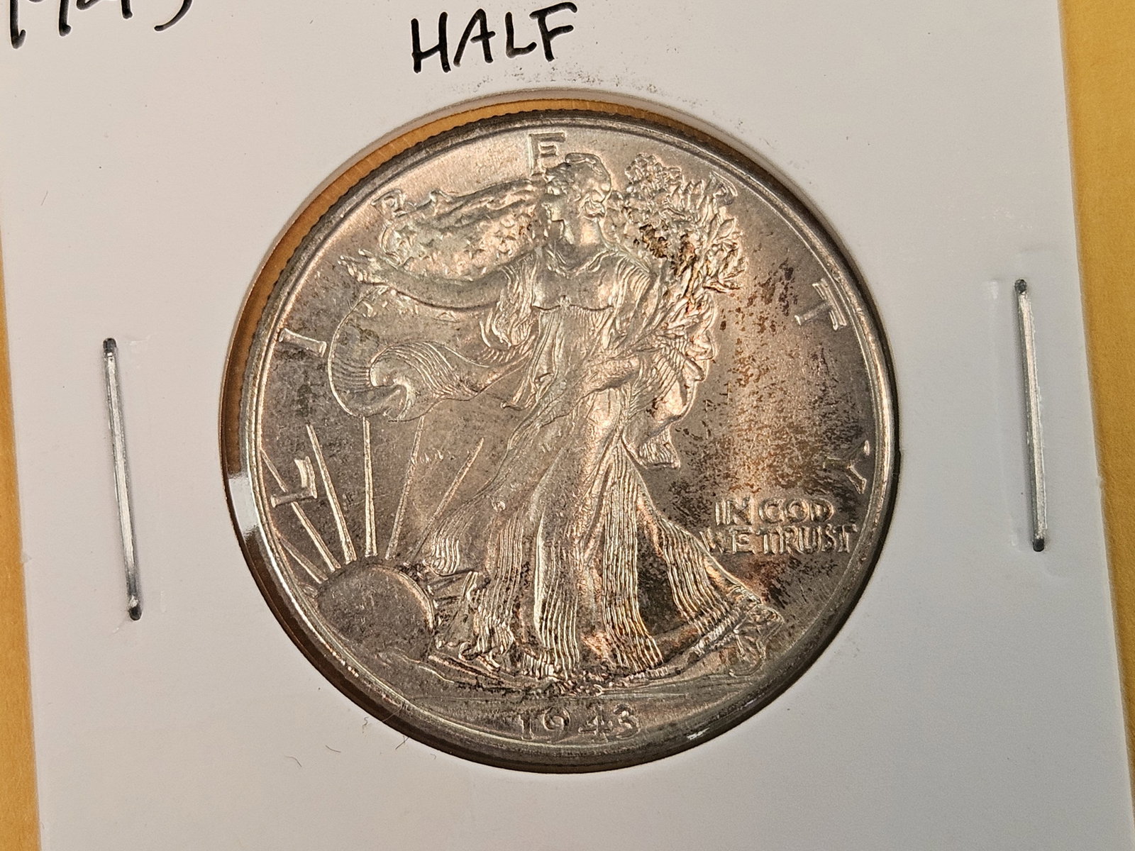 Four Bright About Uncirculated plus Walking Liberty silver Half Dollars - 4