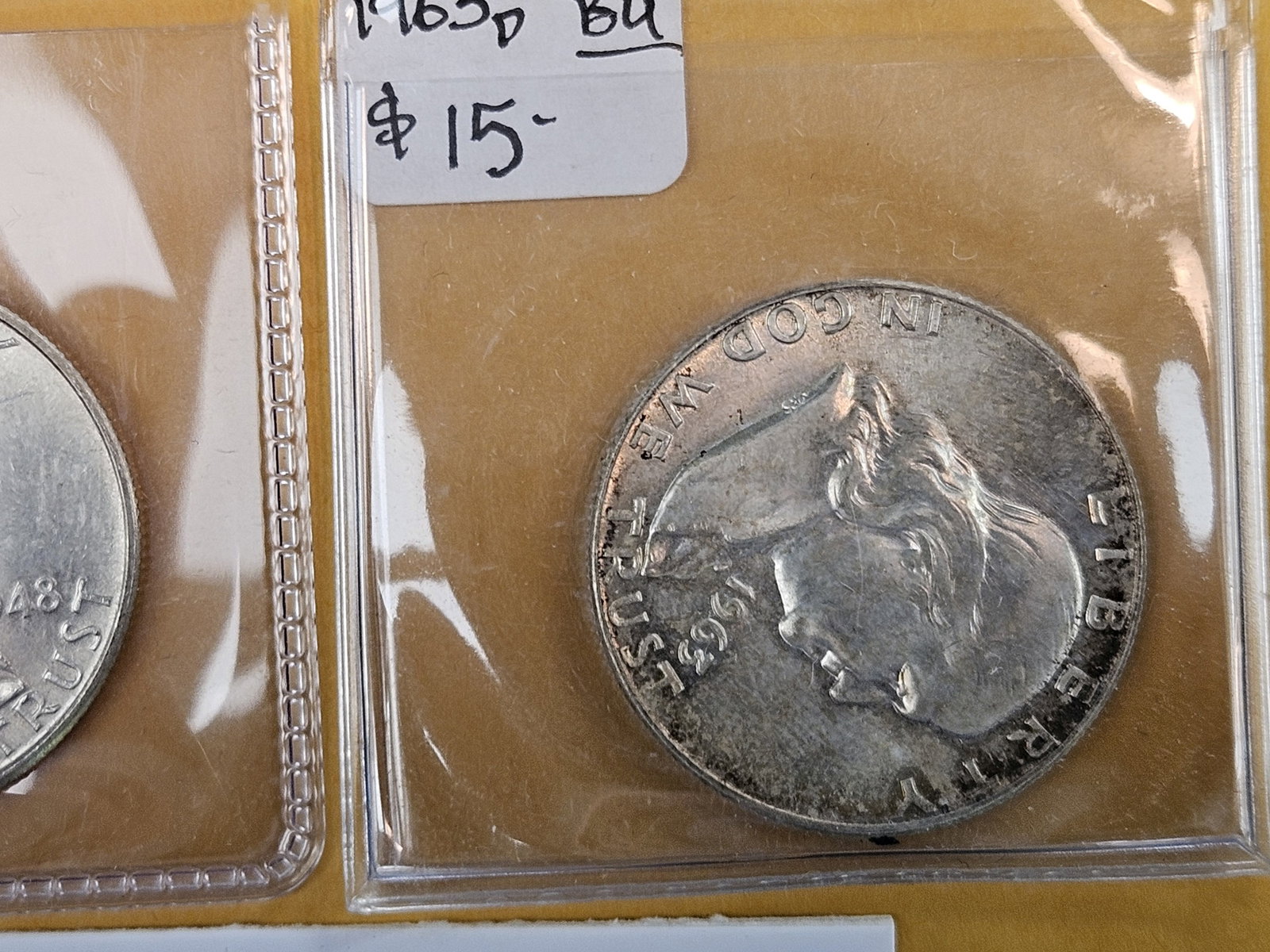 Three Brilliant AU-BU Franklin silver Half Dollars - 3