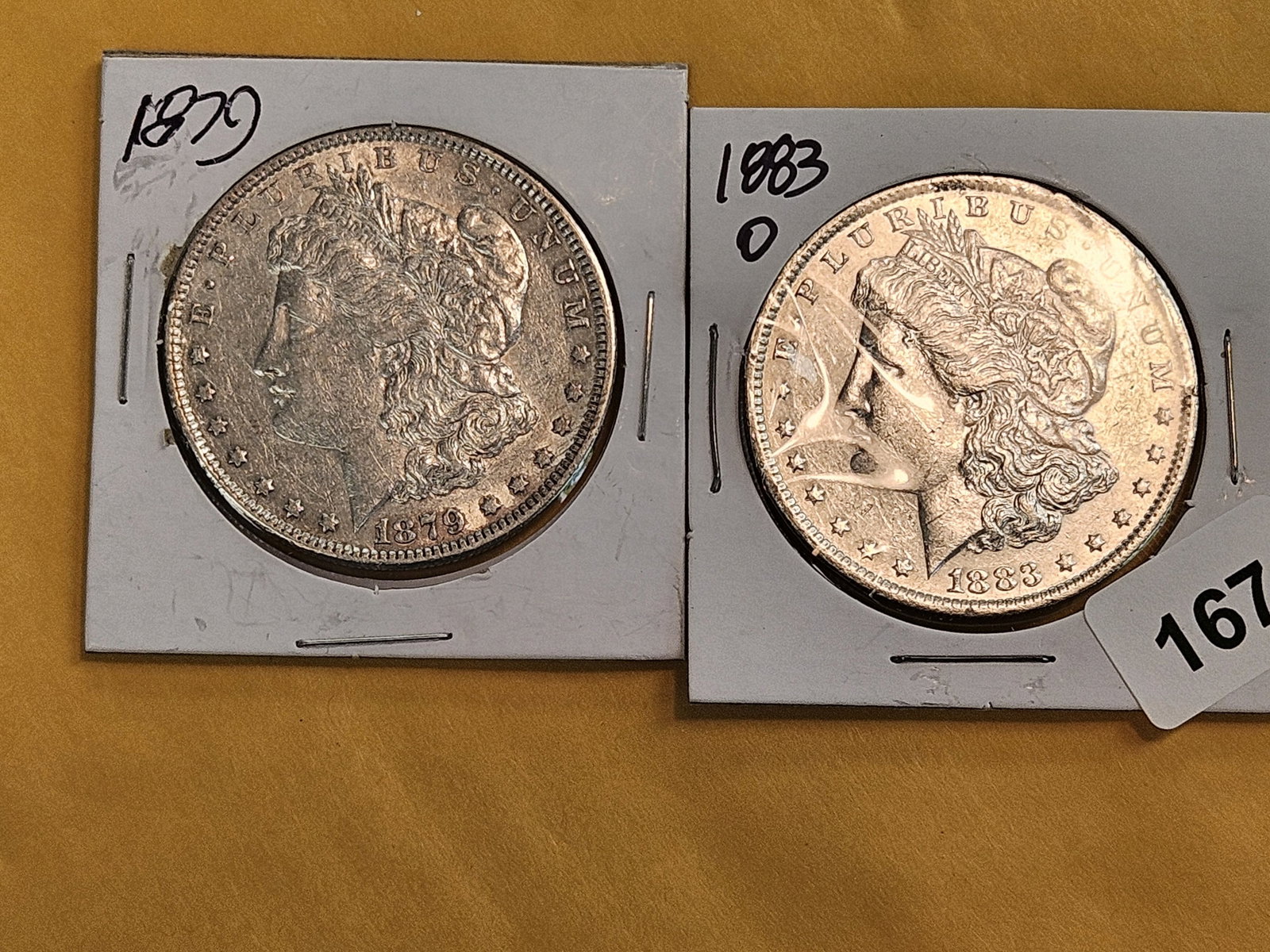 Two Brilliant About Uncirculated plus Morgan Silver Dollars - 2