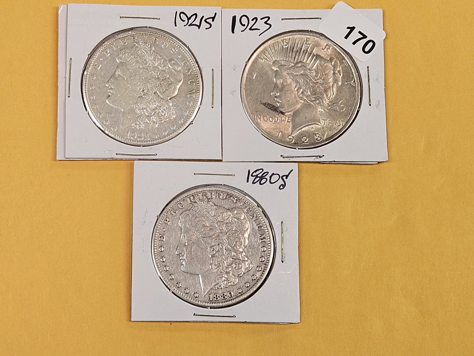 Three mixed Silver Dollars - 2