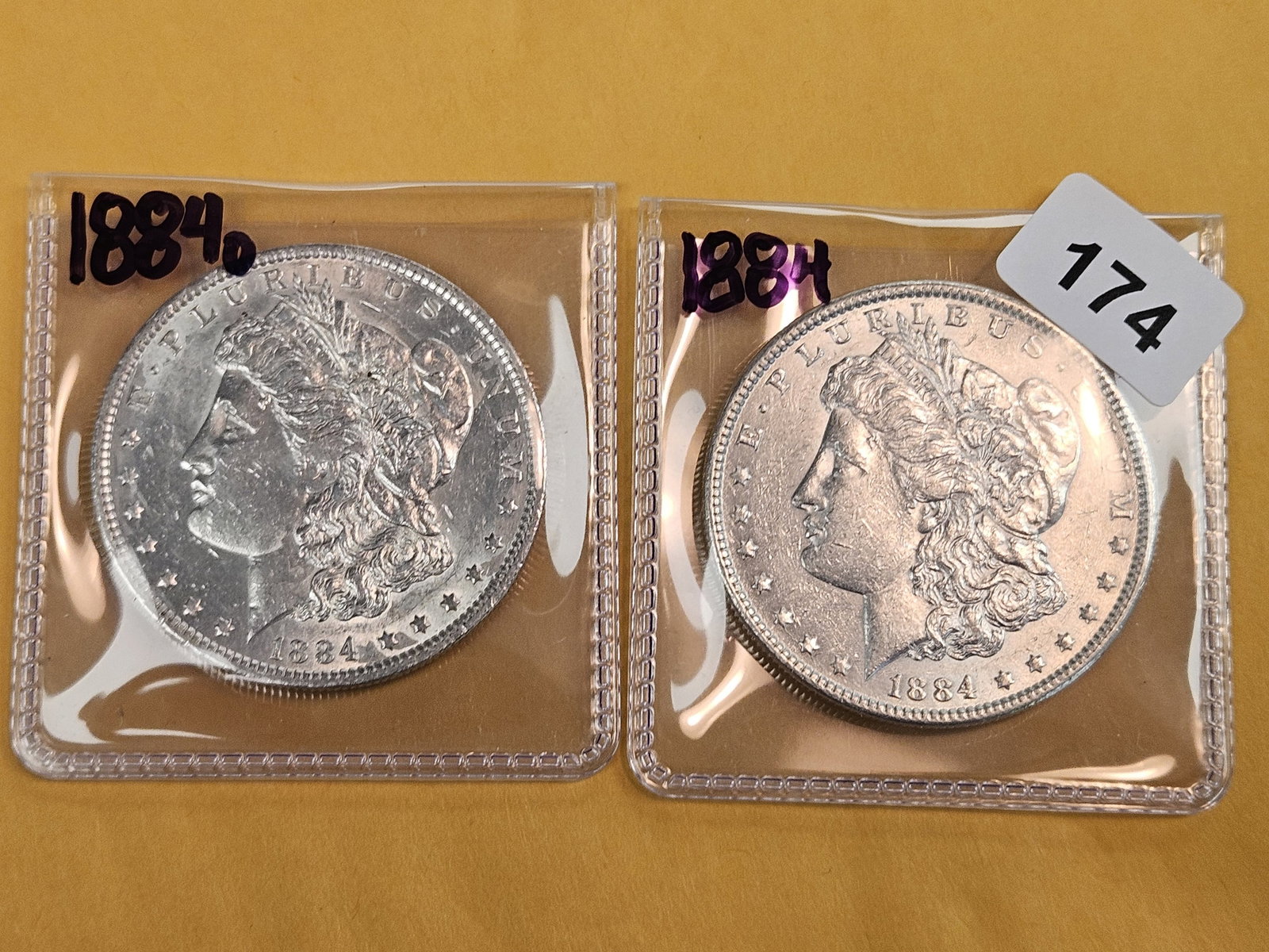 Two Brilliant About Uncirculated plus Morgan Silver Dollars - 2