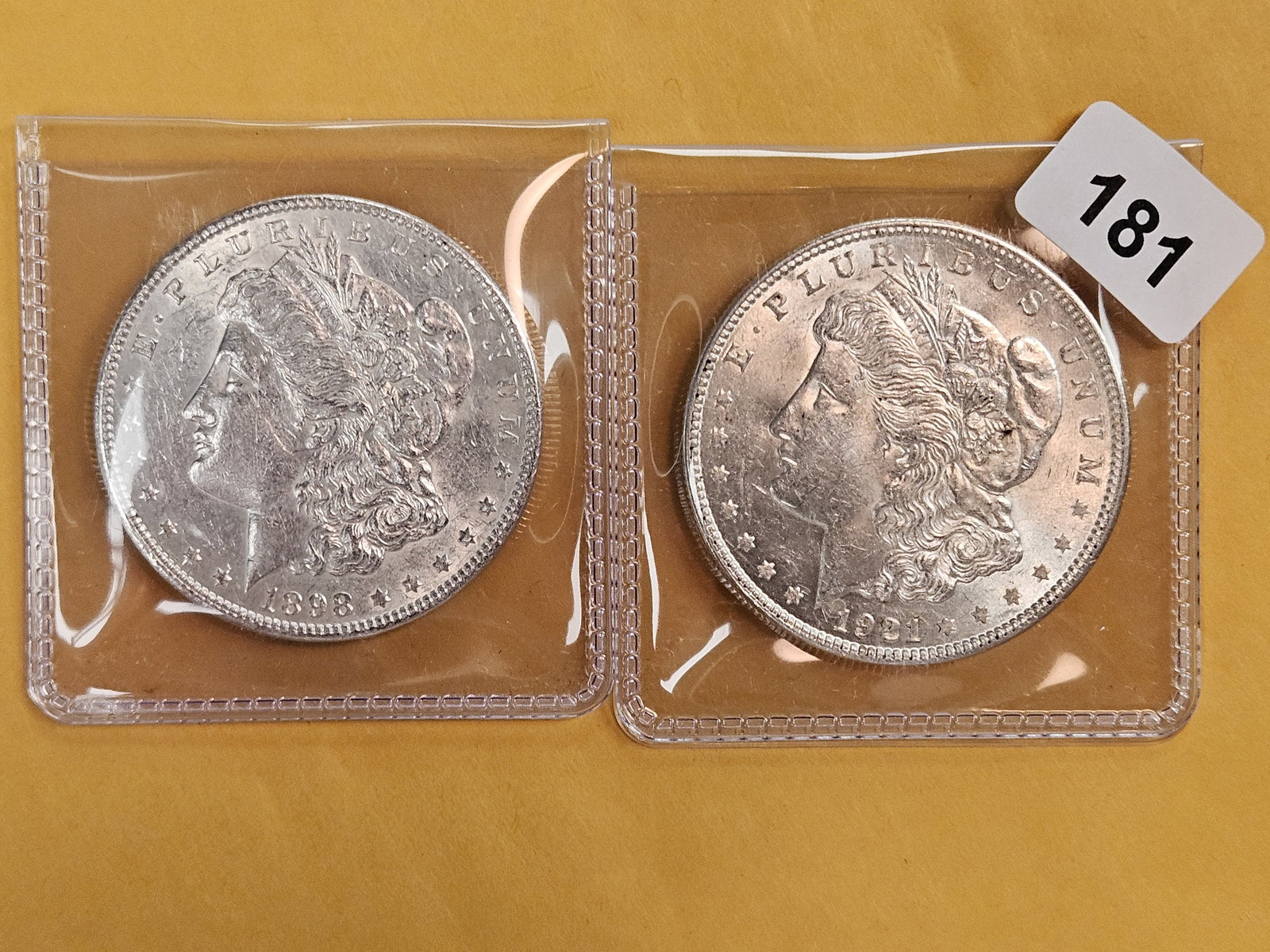 Two Brilliant About Uncirculated plus Morgan Silver Dollars - 2