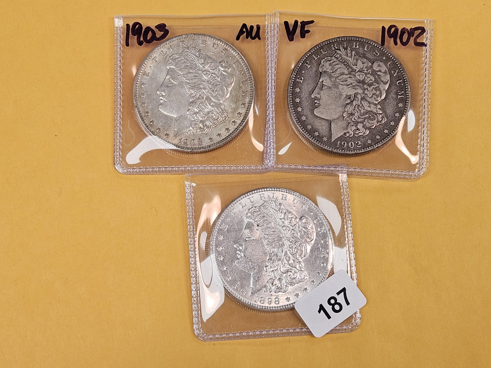 Three nice Morgan Silver Dollars - 2