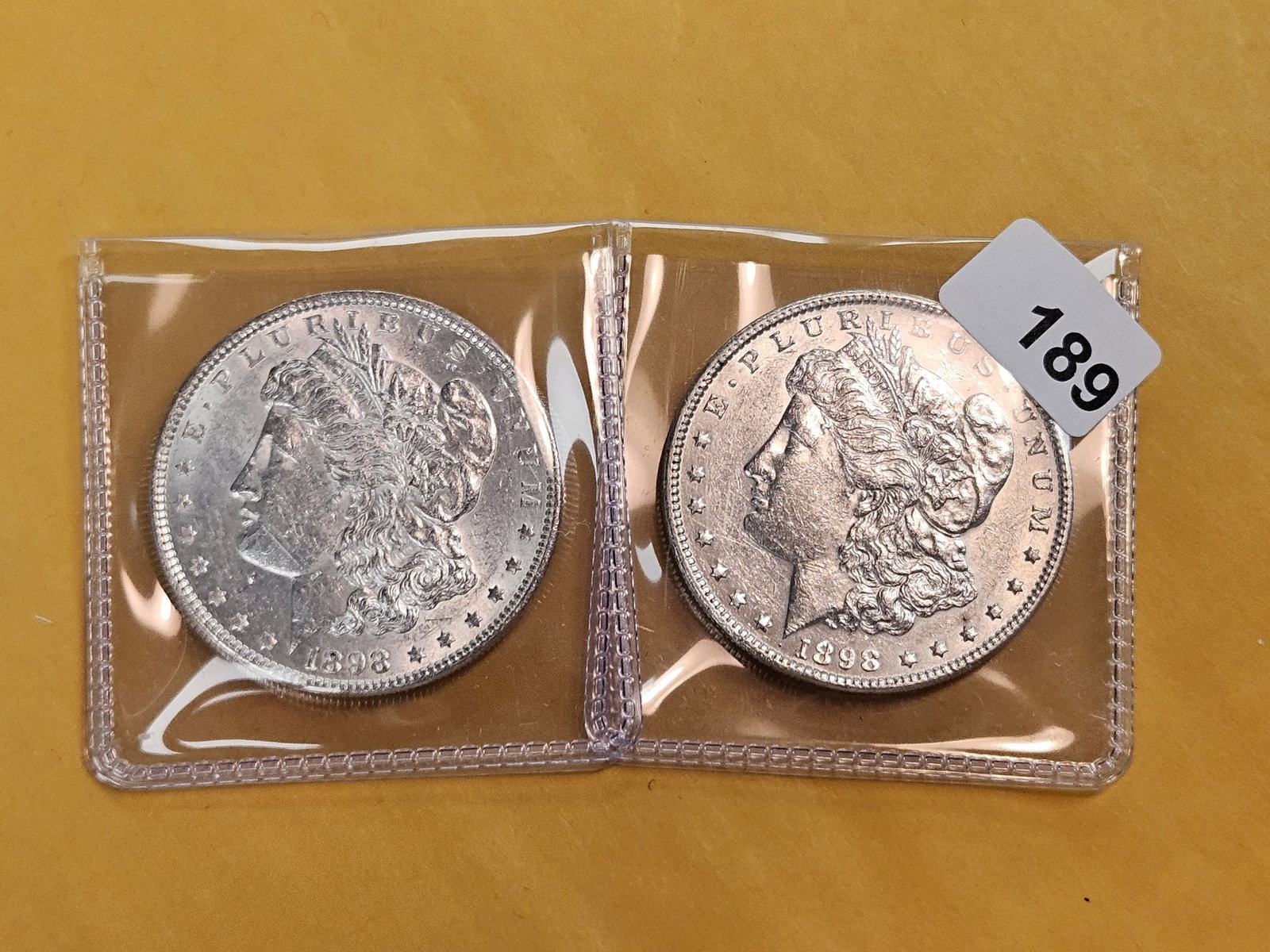 Two Brilliant About Uncirculated plus Morgan Silver Dollars - 2