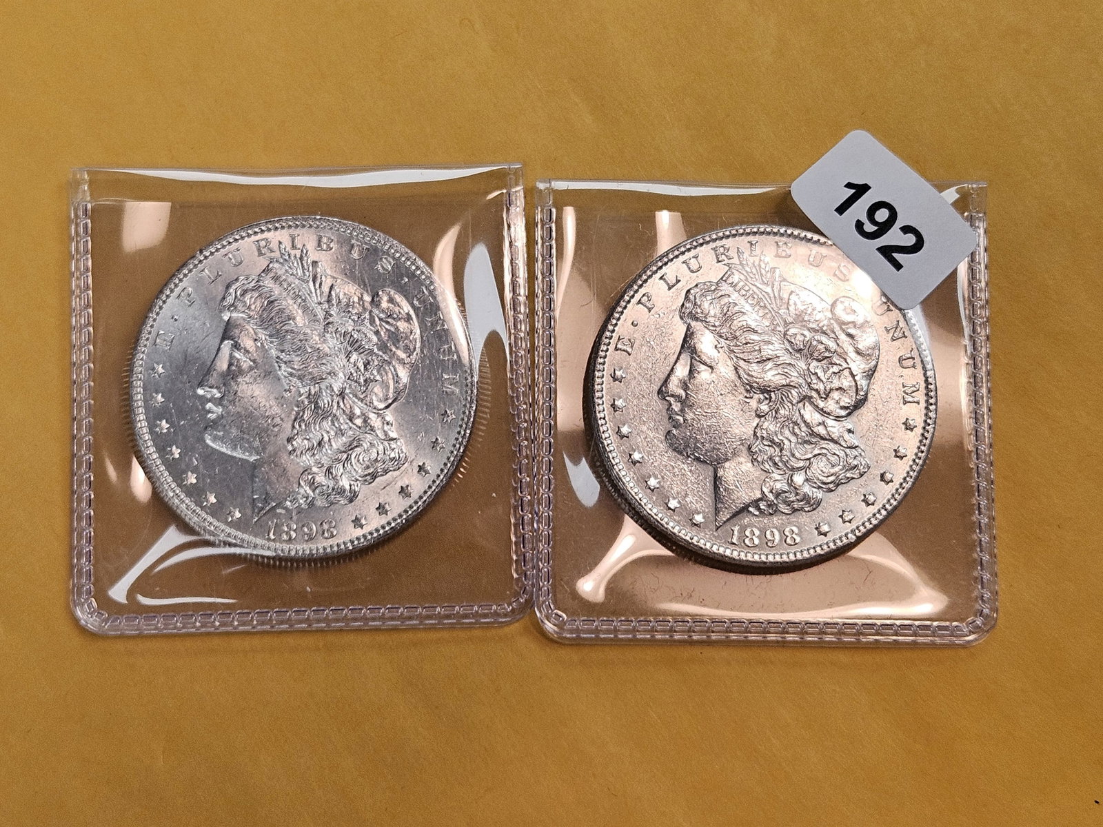Two Brilliant Uncirculated Morgan Silver Dollars - 2