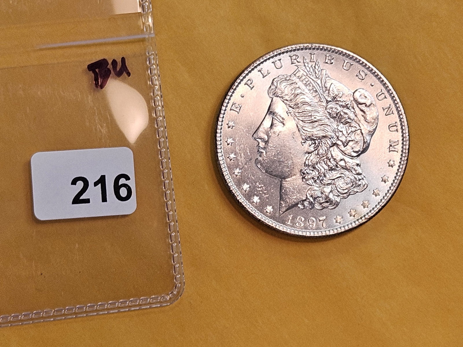 Very Choice Brilliant Uncirculated 1897 Morgan Dollar - 2