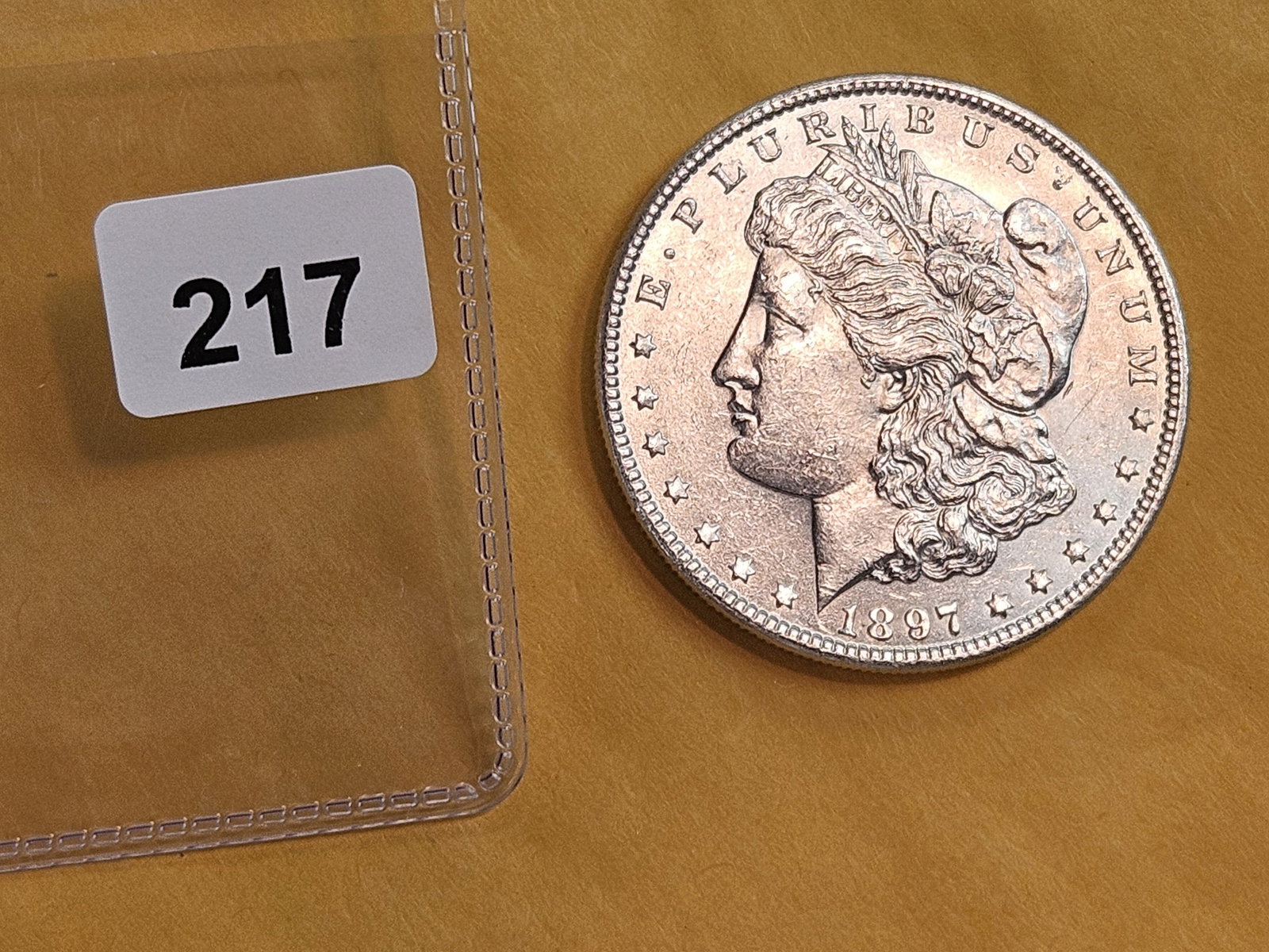 Very Choice Brilliant Uncirculated 1897 Morgan Dollar - 2