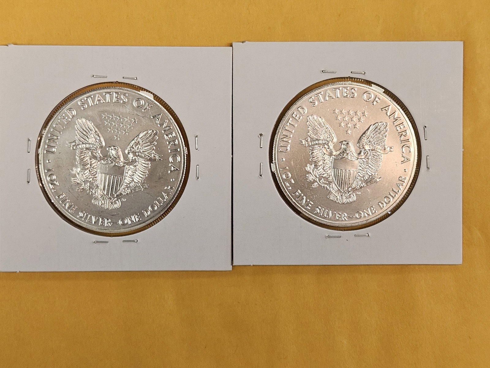 Two GEM Brilliant Uncirculated American Silver Eagles - 2