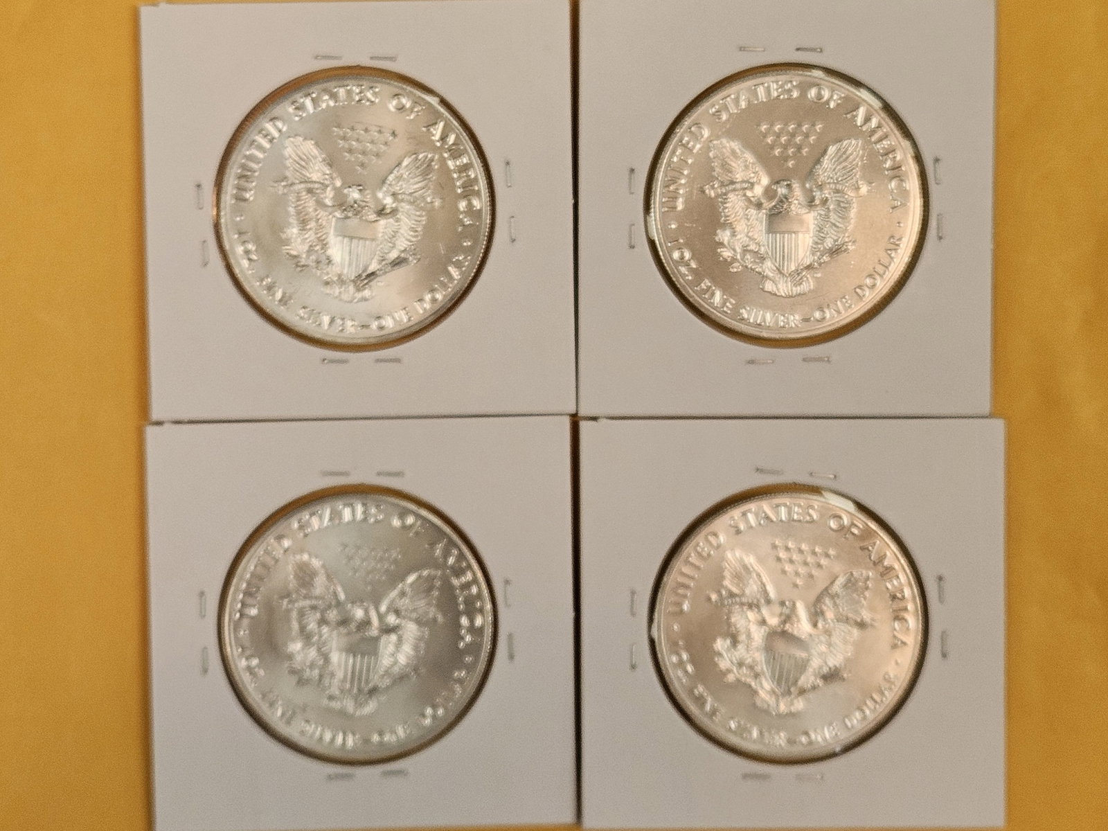 Four GEM Brilliant Uncirculated American Silver Eagles - 2