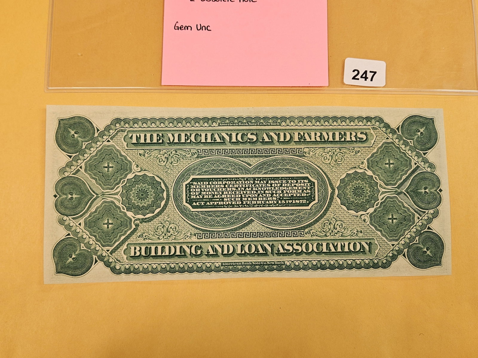 GEM Crisp Uncirculated 1873 Obsolete Two Dollar Note - 3