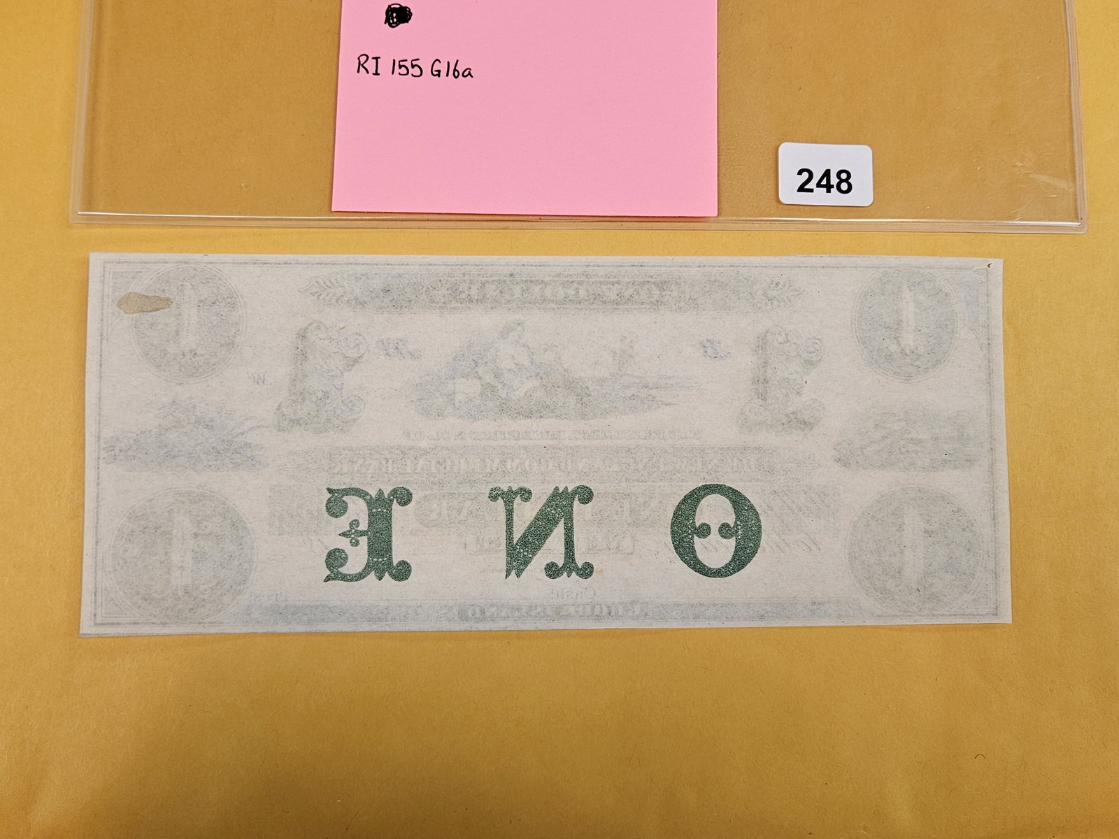 GEM Crisp Uncirculated 1800's Obsolete One Dollar Note - 3
