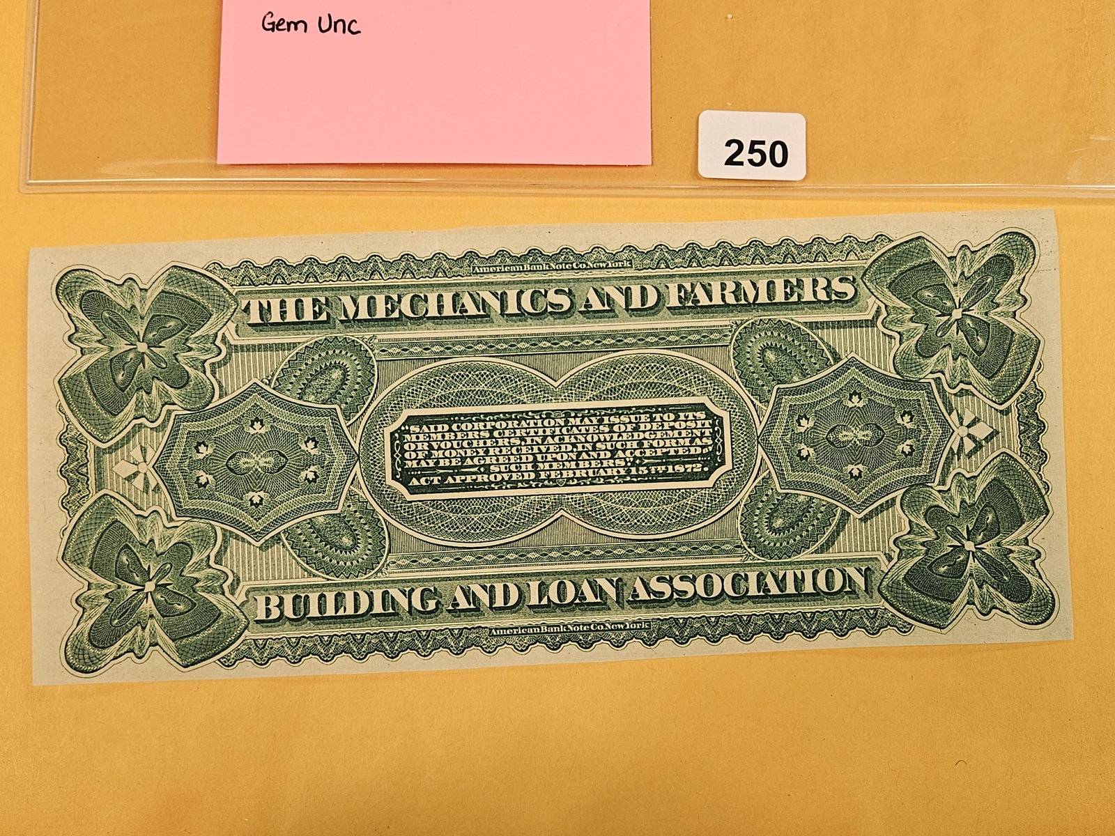 GEM Crisp Uncirculated 1873 Obsolete Three Dollar Note - 3