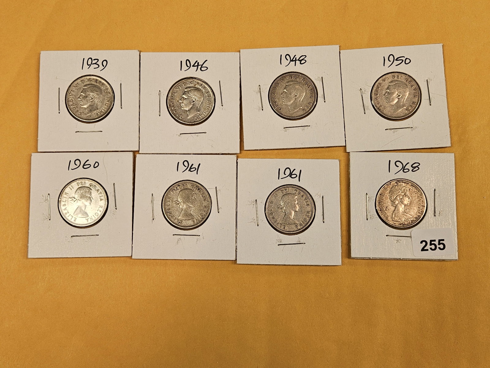 Eight silver Canadian coins - 2